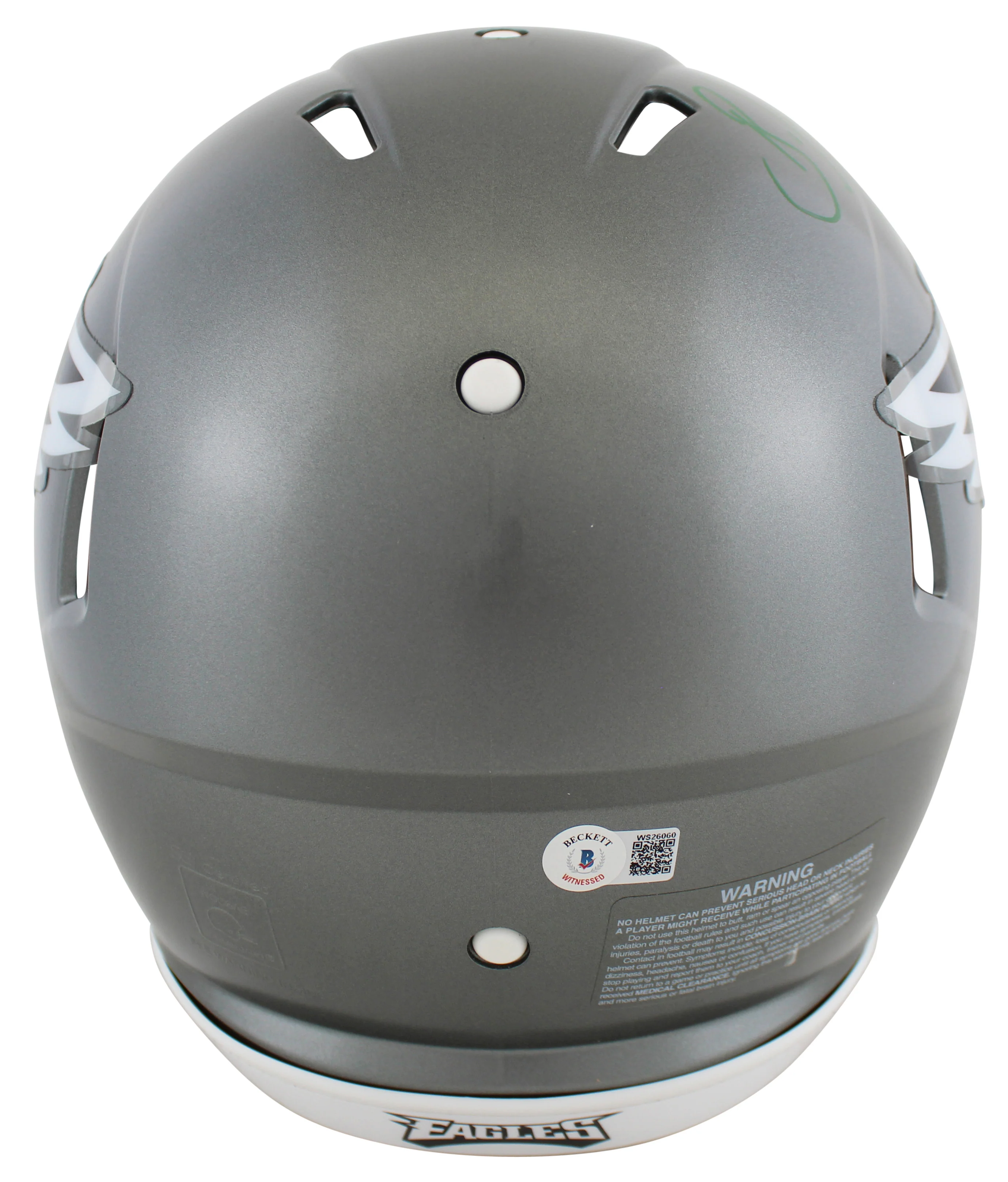 Eagles Brian Dawkins HOF 18 Signed Flash Full Size Speed Proline Helmet BAS Wit - Image 3