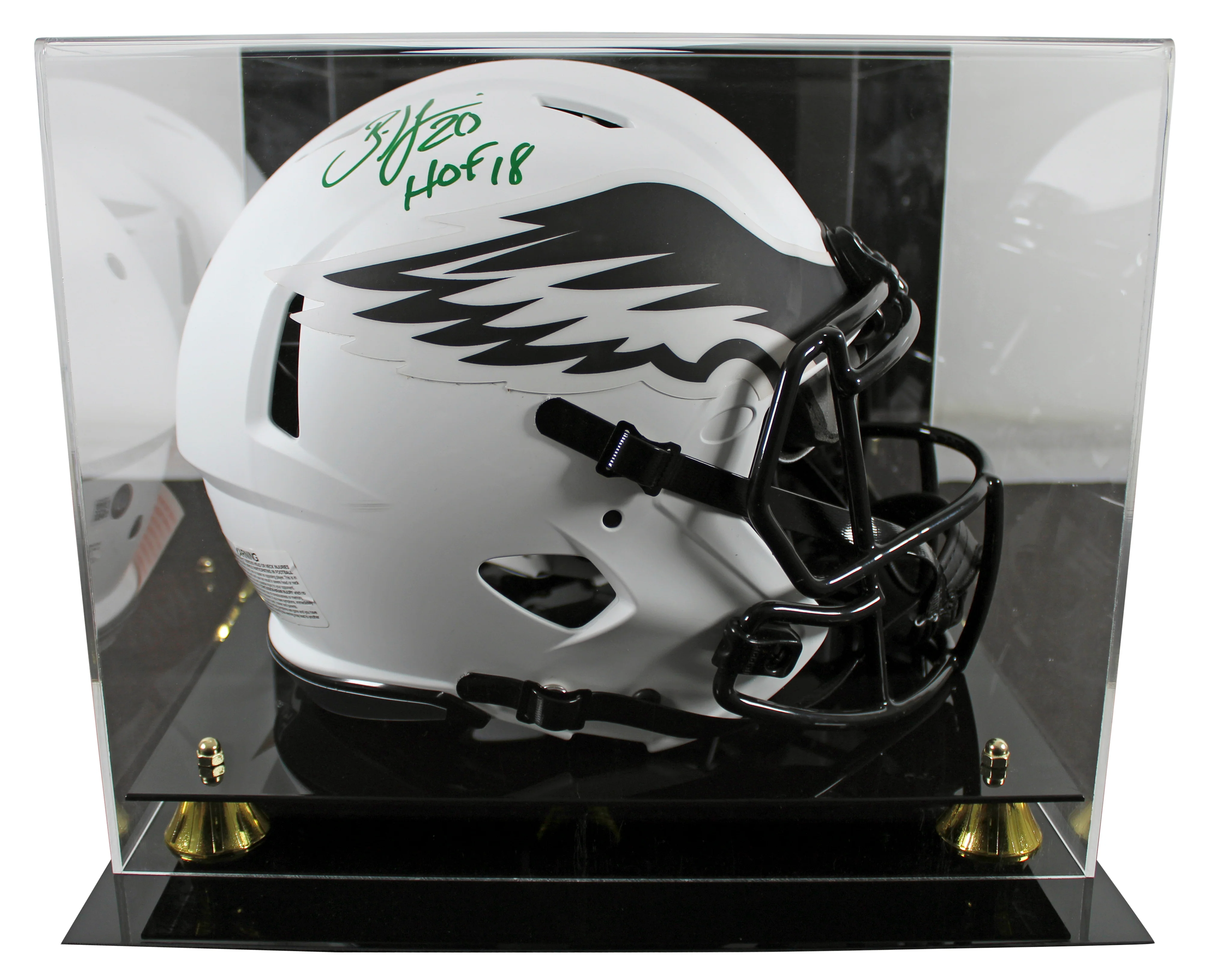 Eagles Brian Dawkins "HOF" Signed Lunar F/S Speed Proline Helmet W/ Case BAS Wit - Image 2
