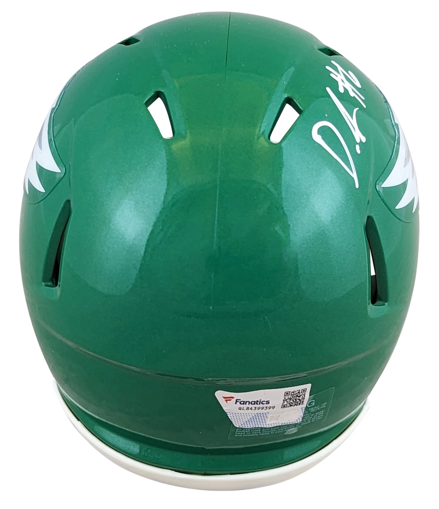 Eagles DeVonta Smith Signed 2023 On Field Alternate Speed Mini Helmet Fanatics - Image 3