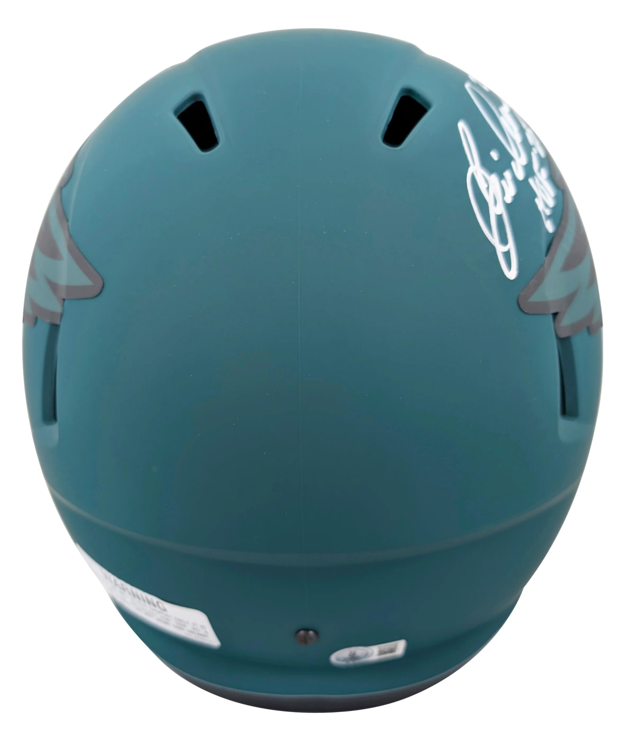 Eagles Eric Allen "HOF 25" Signed Rave Full Size Speed Rep Helmet W/ Case BAS W - Image 4