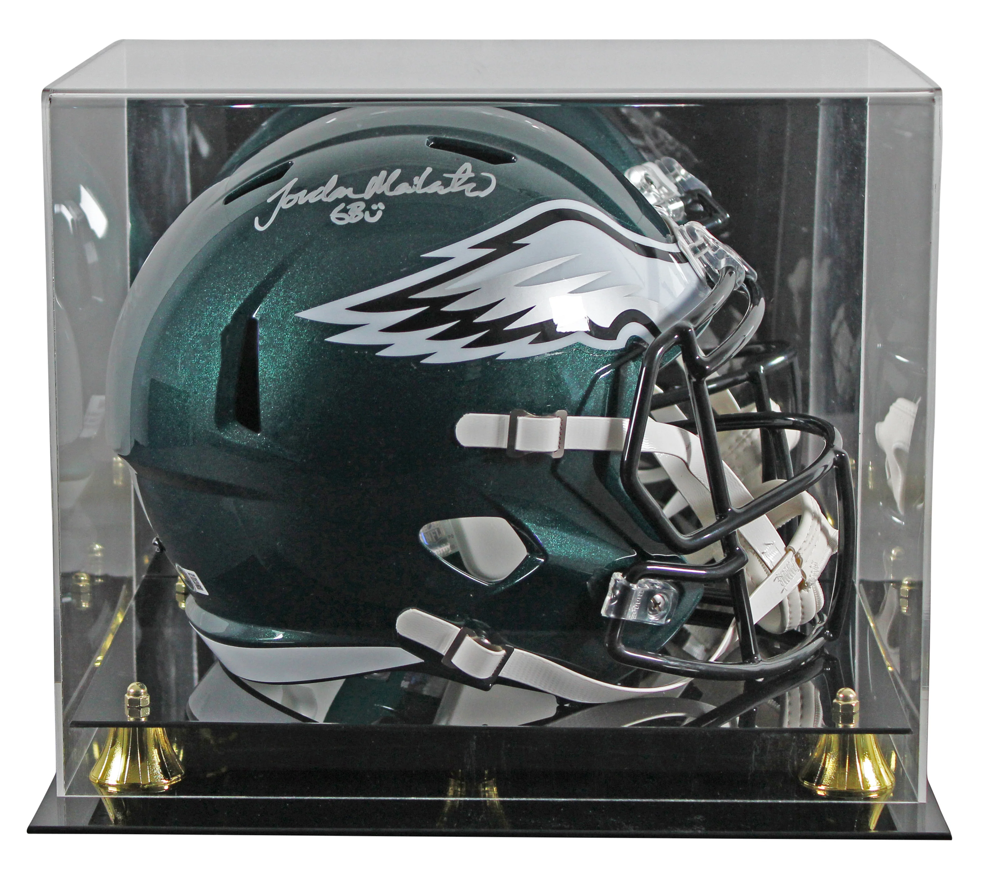 Eagles Jordan Mailata Signed Full Size Speed Rep Helmet W/ Case BAS Witnessed - Image 2