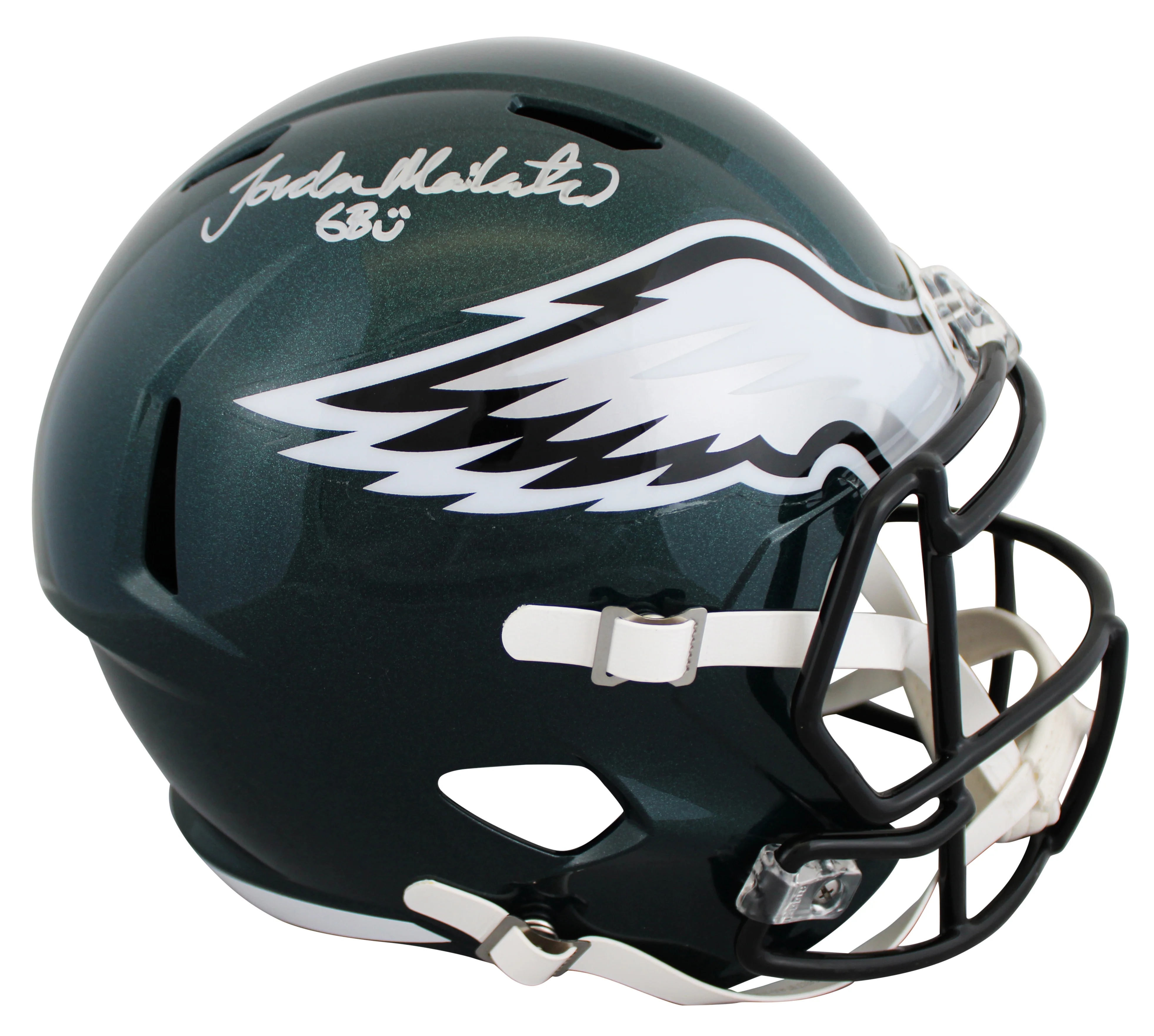 Eagles Jordan Mailata Signed Full Size Speed Rep Helmet W/ Case BAS Witnessed - Image 3