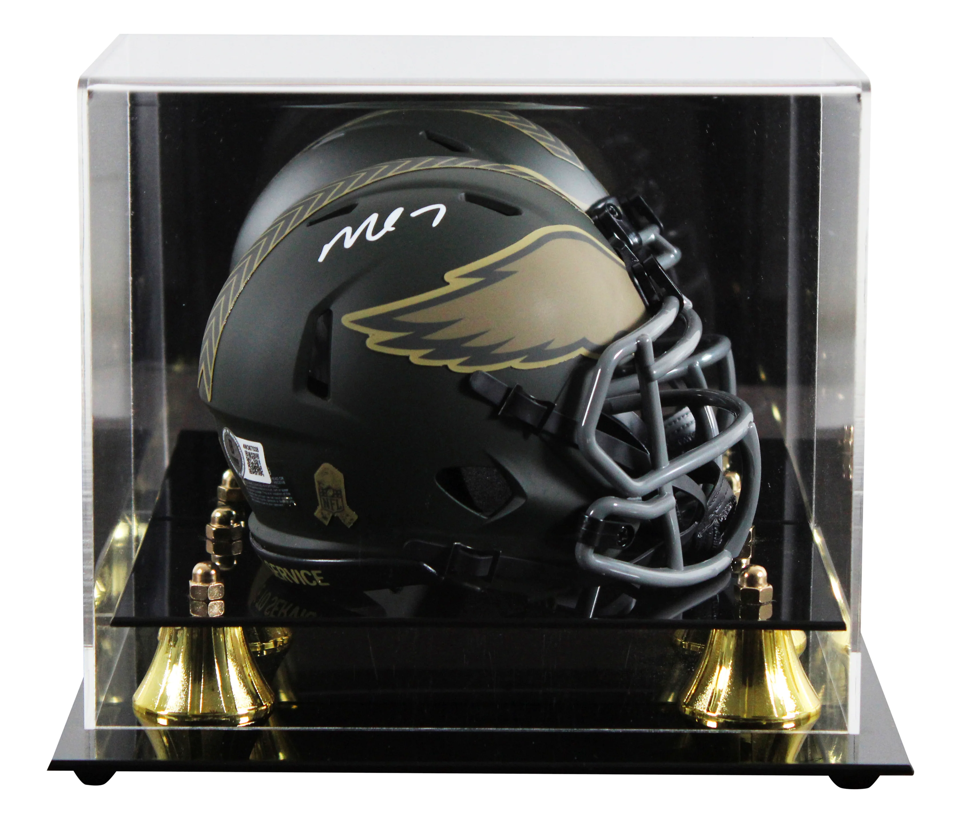 Eagles Michael Vick Signed Salute to Service IV Speed Mini Helmet W/ Case BAS W - Image 2