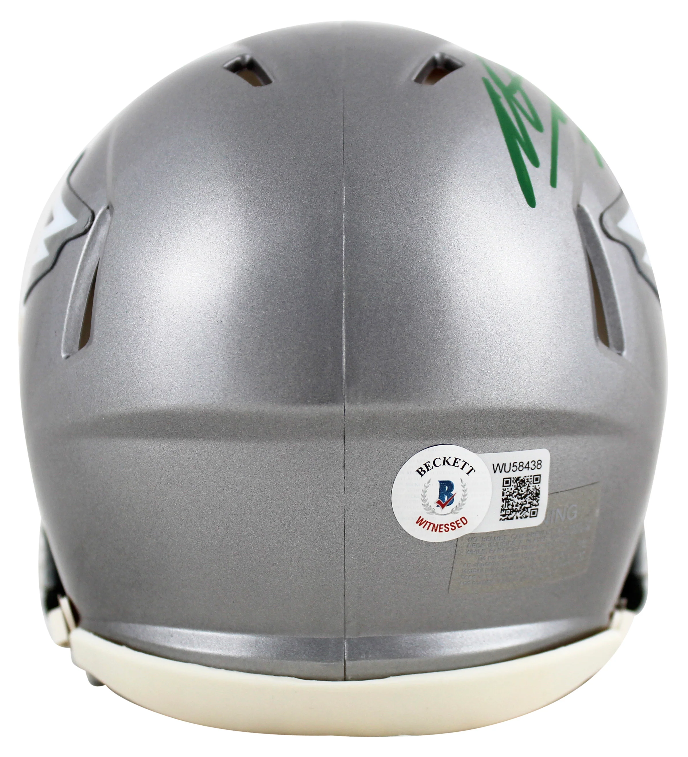 Eagles Miles Sanders Authentic Signed Flash Speed Mini Helmet BAS Witnessed - Image 3
