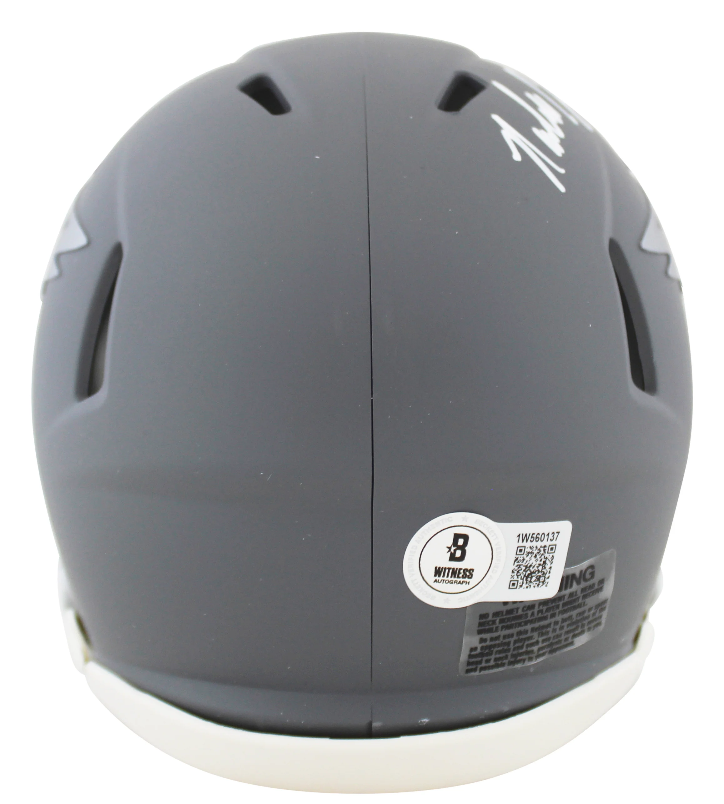 Eagles Randall Cunningham Authentic Signed Slate Speed Mini Helmet BAS Witnessed - Image 3