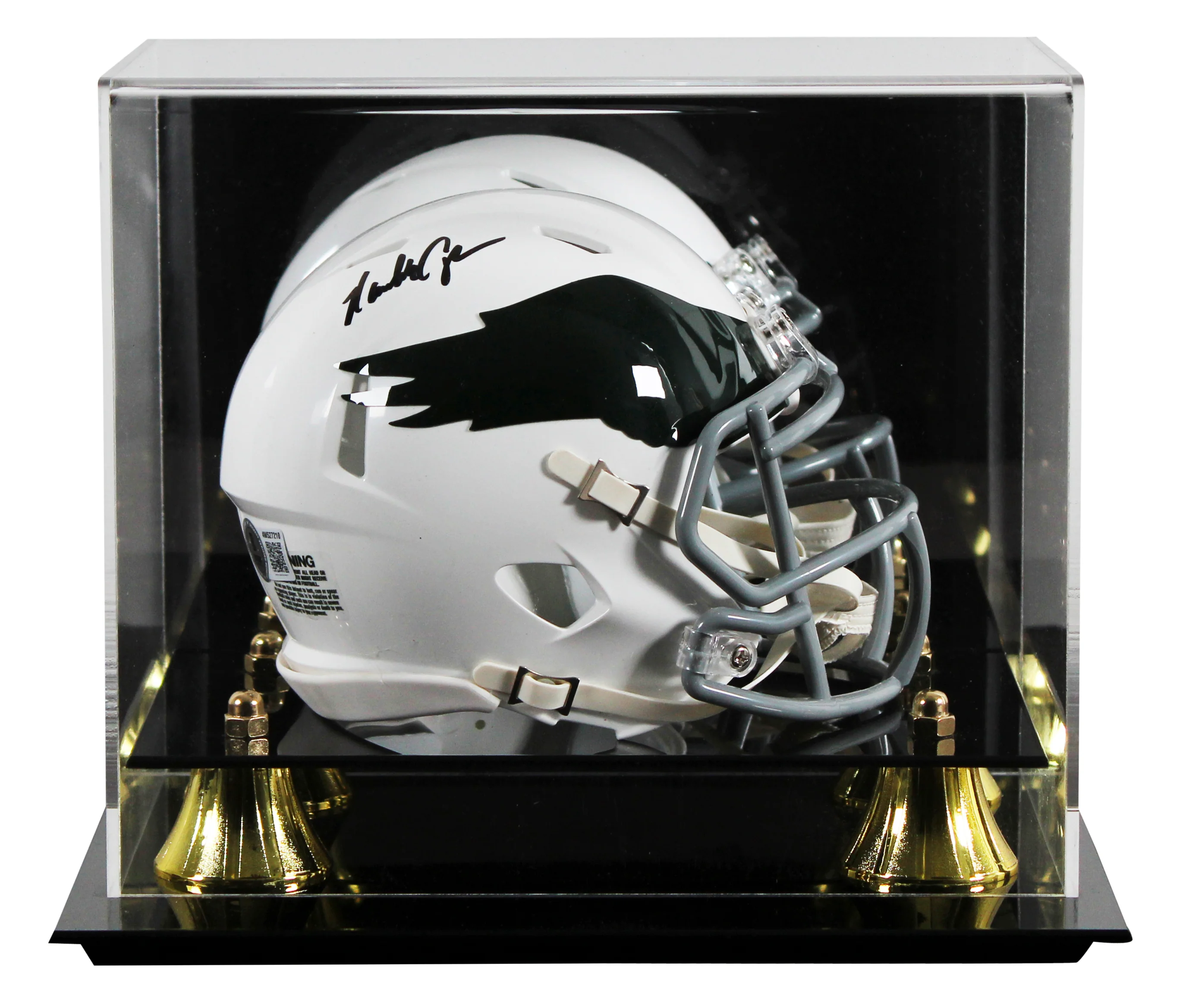 Eagles Randall Cunningham Signed 1969-73 TB Speed Mini Helmet W/ Case BAS Wit