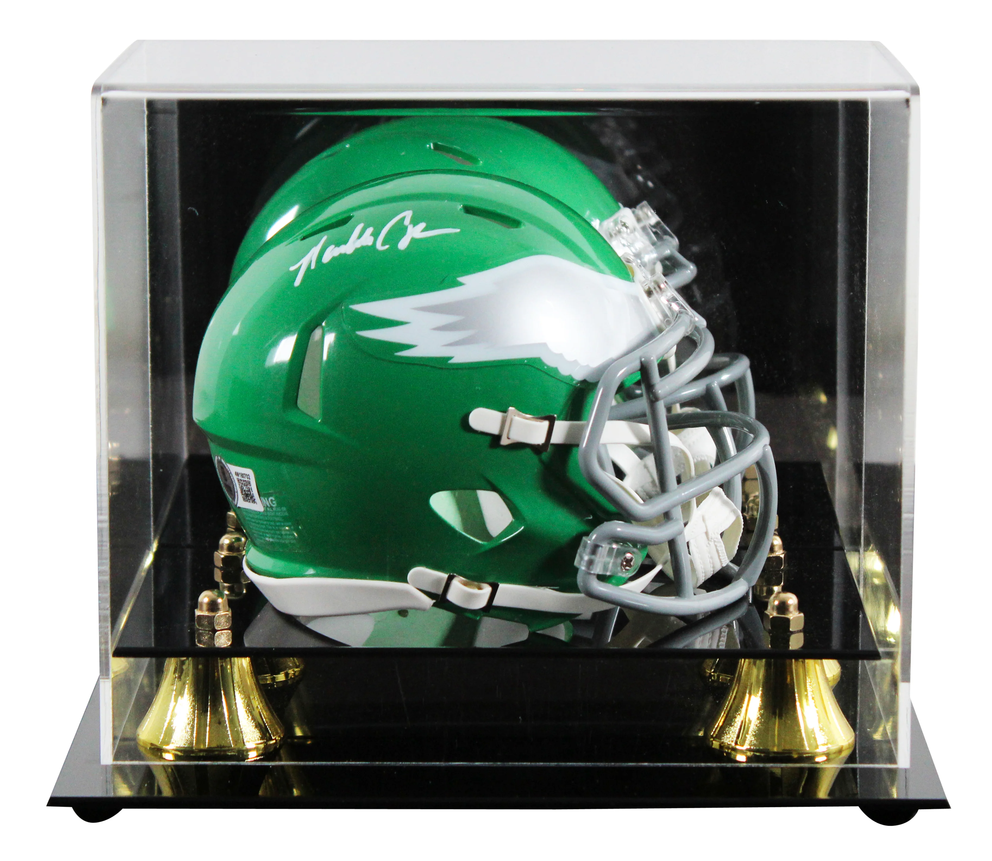 Eagles Randall Cunningham Signed 2023 On-Field Alt Speed Mini Helmet W/ Case BAS - Image 2