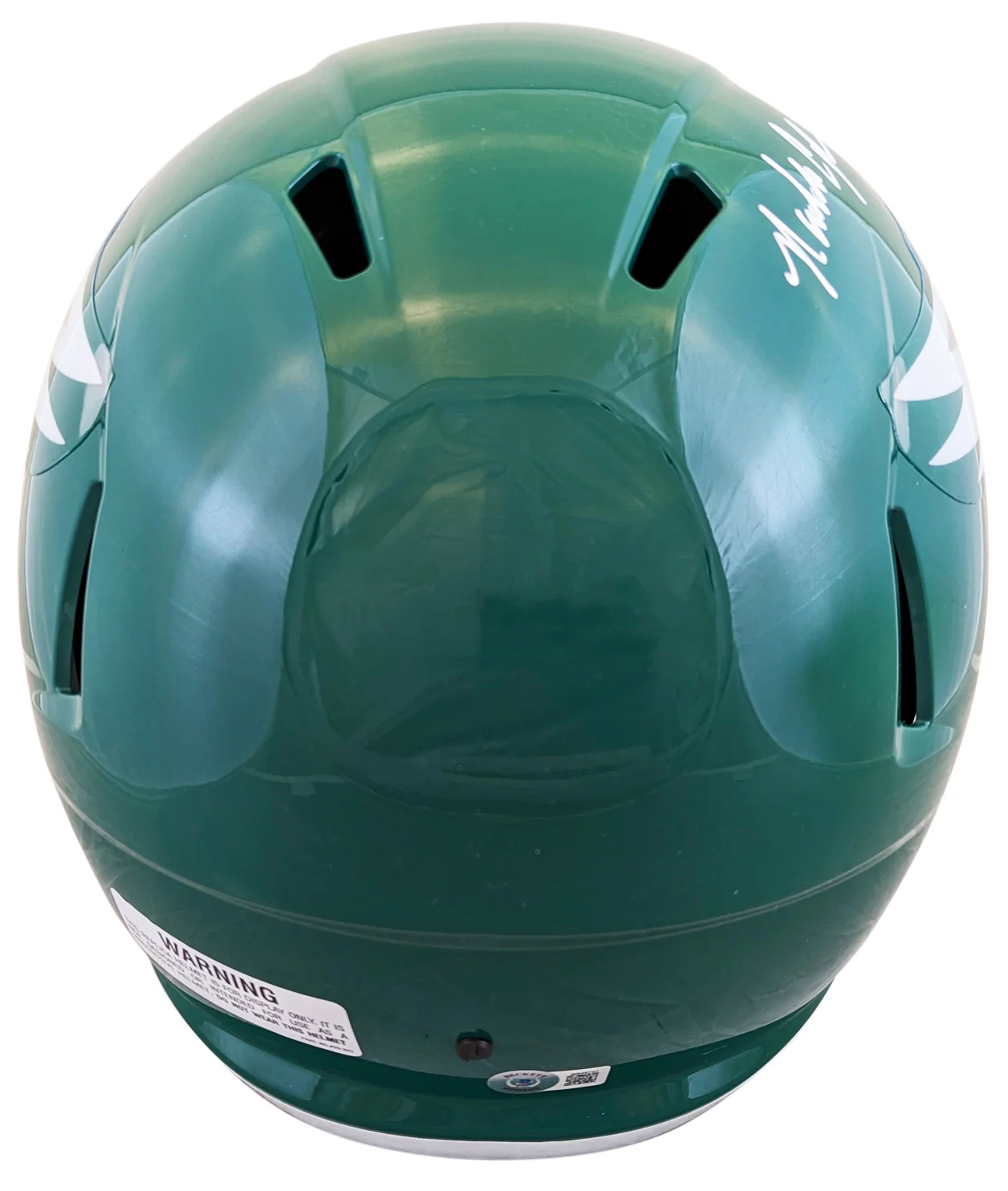 Eagles Randall Cunningham Signed 74-95 TB Full Size Speed Rep Helmet BAS Witness - Image 3