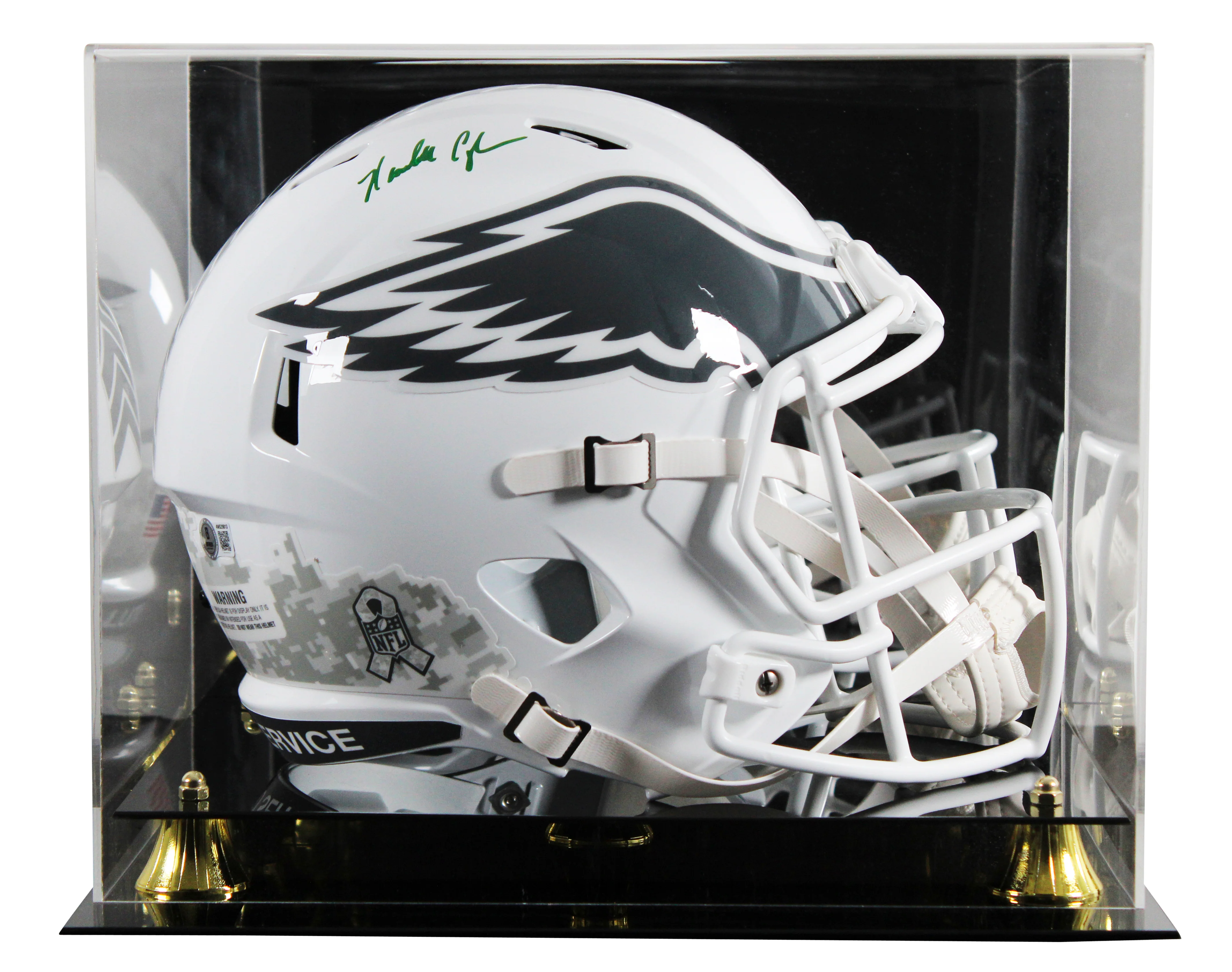 Eagles Randall Cunningham Signed STS III F/S Speed Rep Helmet W/ Case BAS W - Image 2