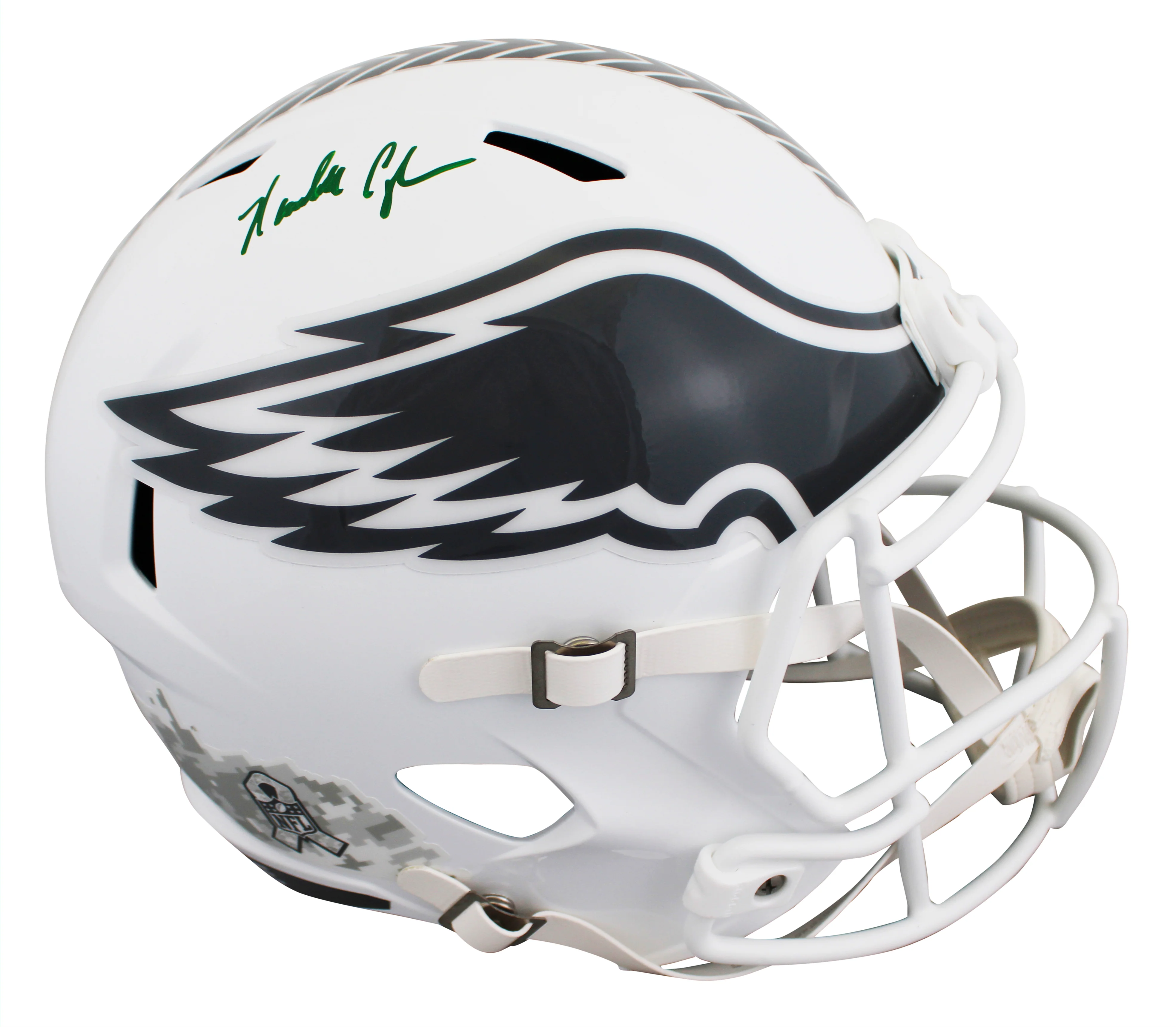 Eagles Randall Cunningham Signed STS III F/S Speed Rep Helmet W/ Case BAS W - Image 3