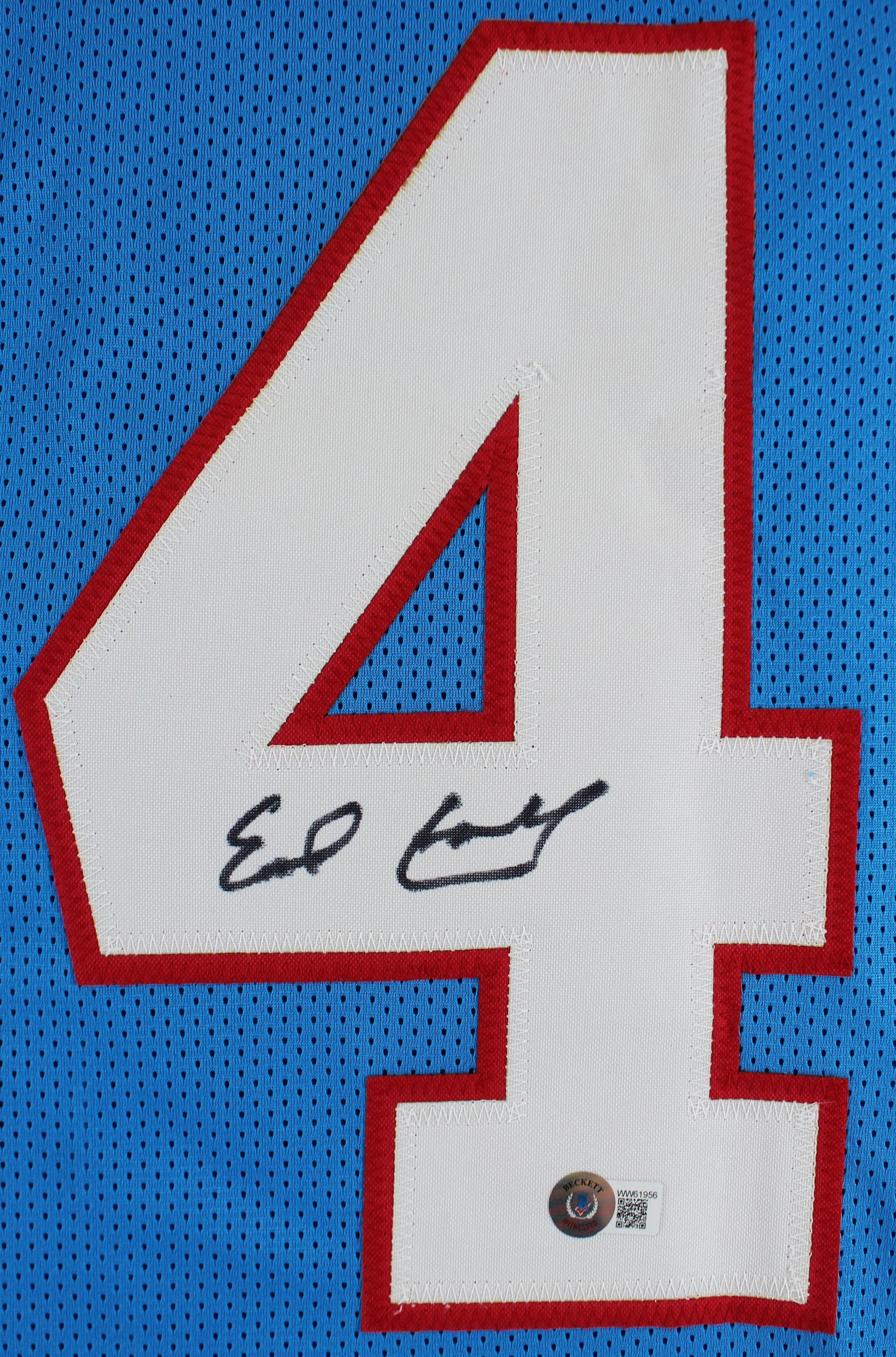 Earl Campbell Authentic Signed Light Blue Pro Style Jersey BAS Witness - Image 3
