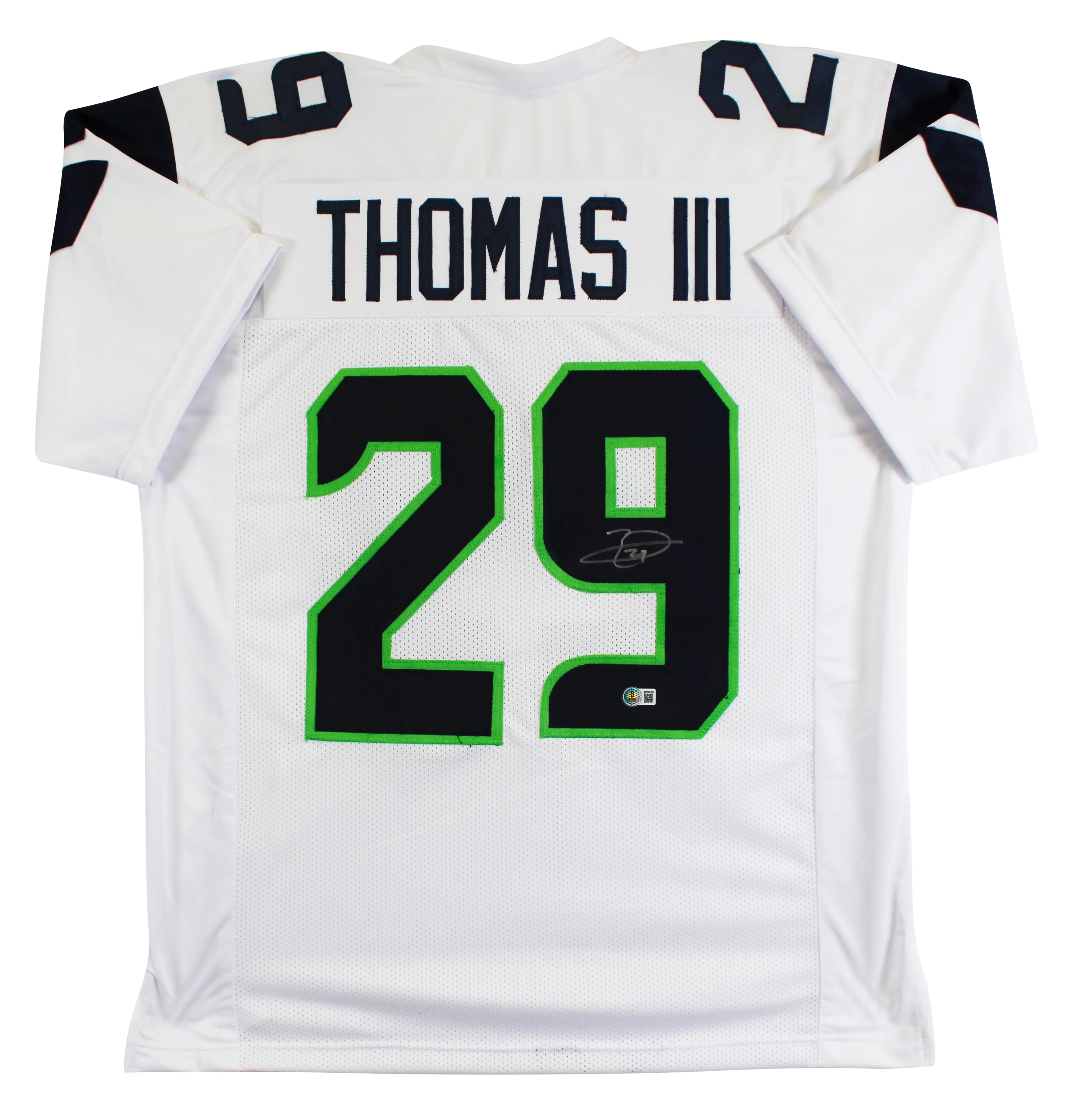Earl Thomas Authentic Signed White Pro Style Jersey Autographed BAS Witnessed