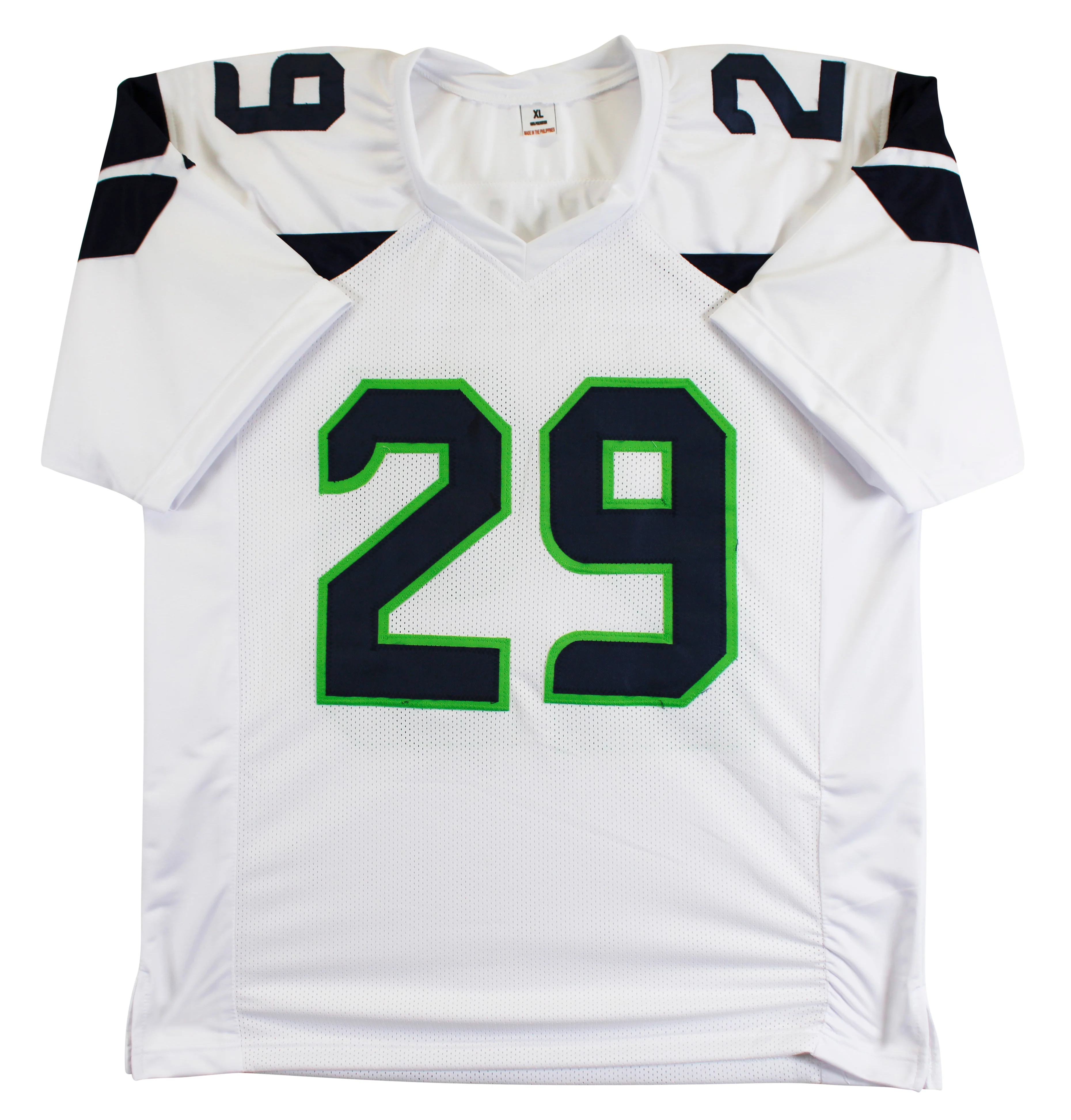 Earl Thomas Authentic Signed White Pro Style Jersey Autographed BAS Witnessed - Image 4