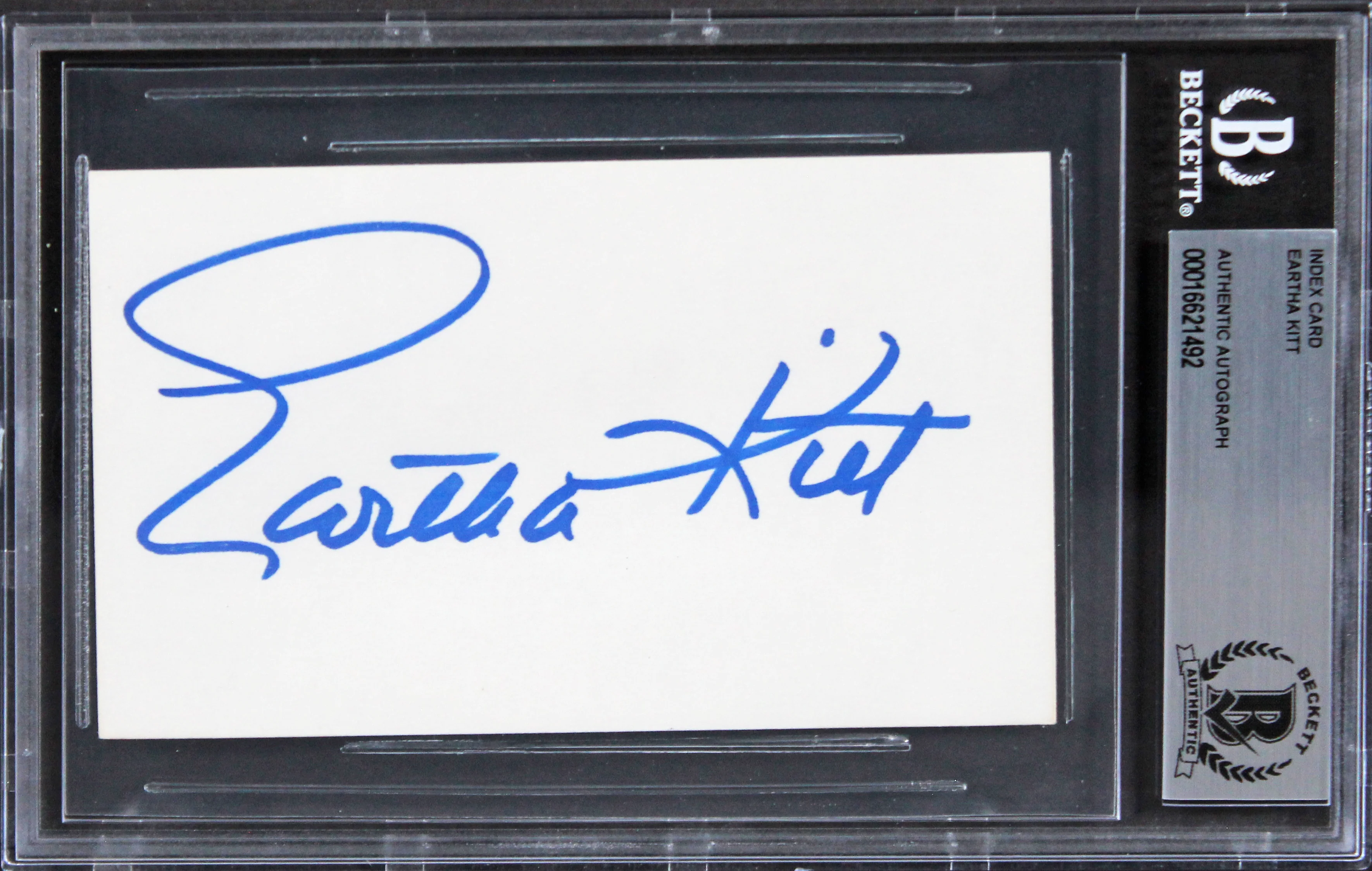 Eartha Kitt The Emperor's New Groove Authentic Signed 3x5 Index Card BAS Slabbed - Image 2