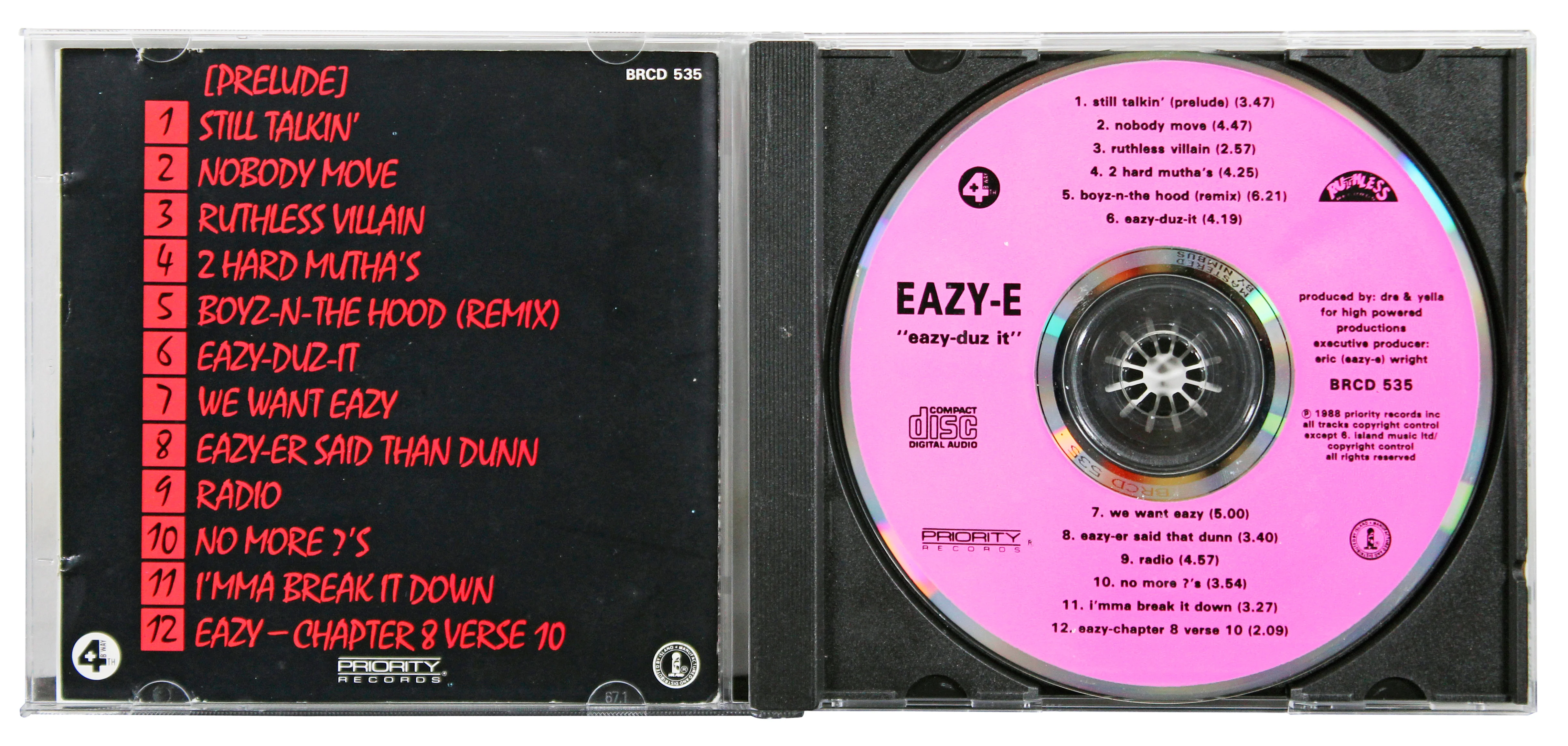 Eazy-E "2 Bick Stay Cool" Signed Eazy-Duz-It Cd Insert W/ Disk JSA #XX80870 - Image 4