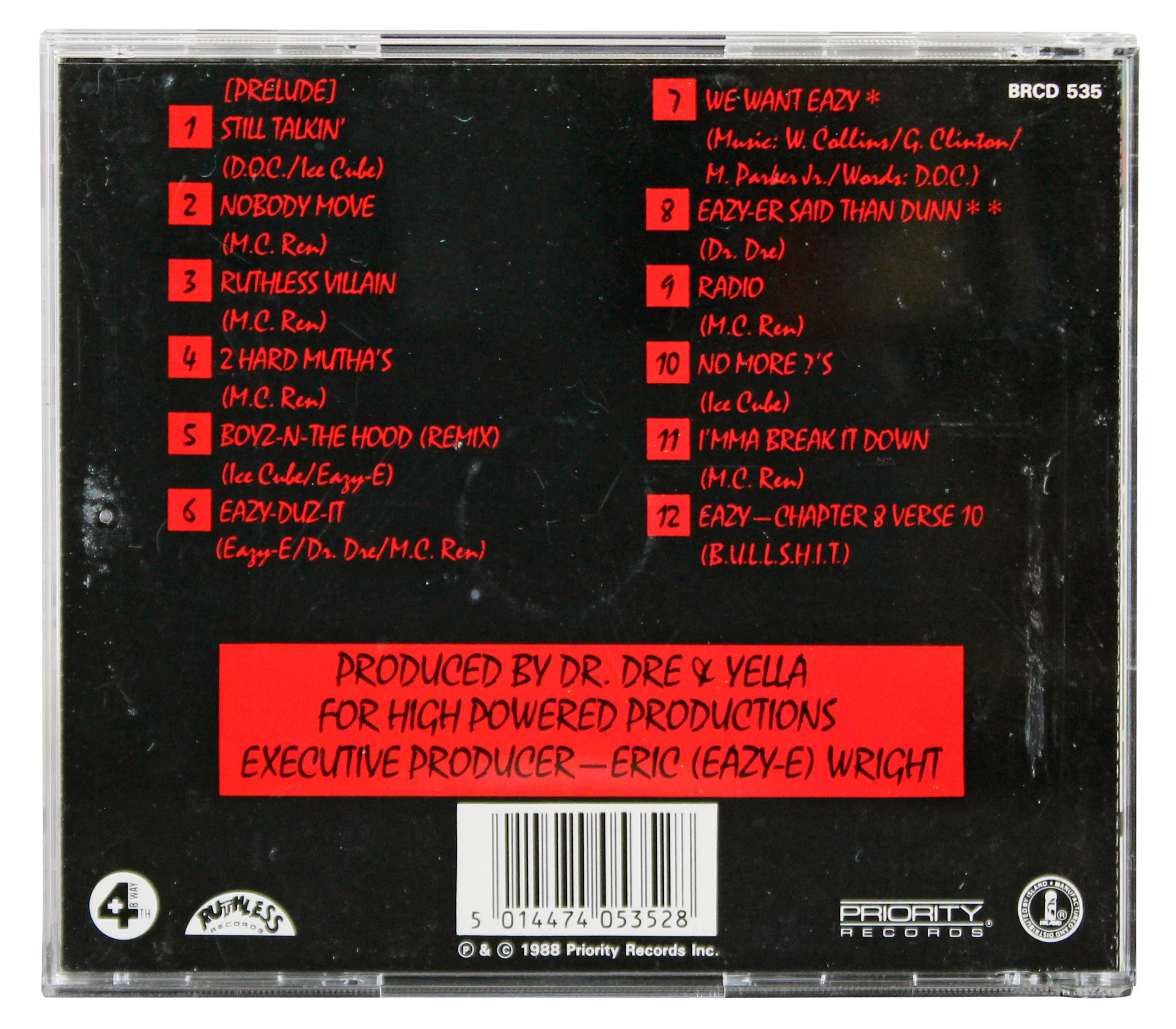 Eazy-E "2 Bick Stay Cool" Signed Eazy-Duz-It Cd Insert W/ Disk JSA #XX80870 - Image 5