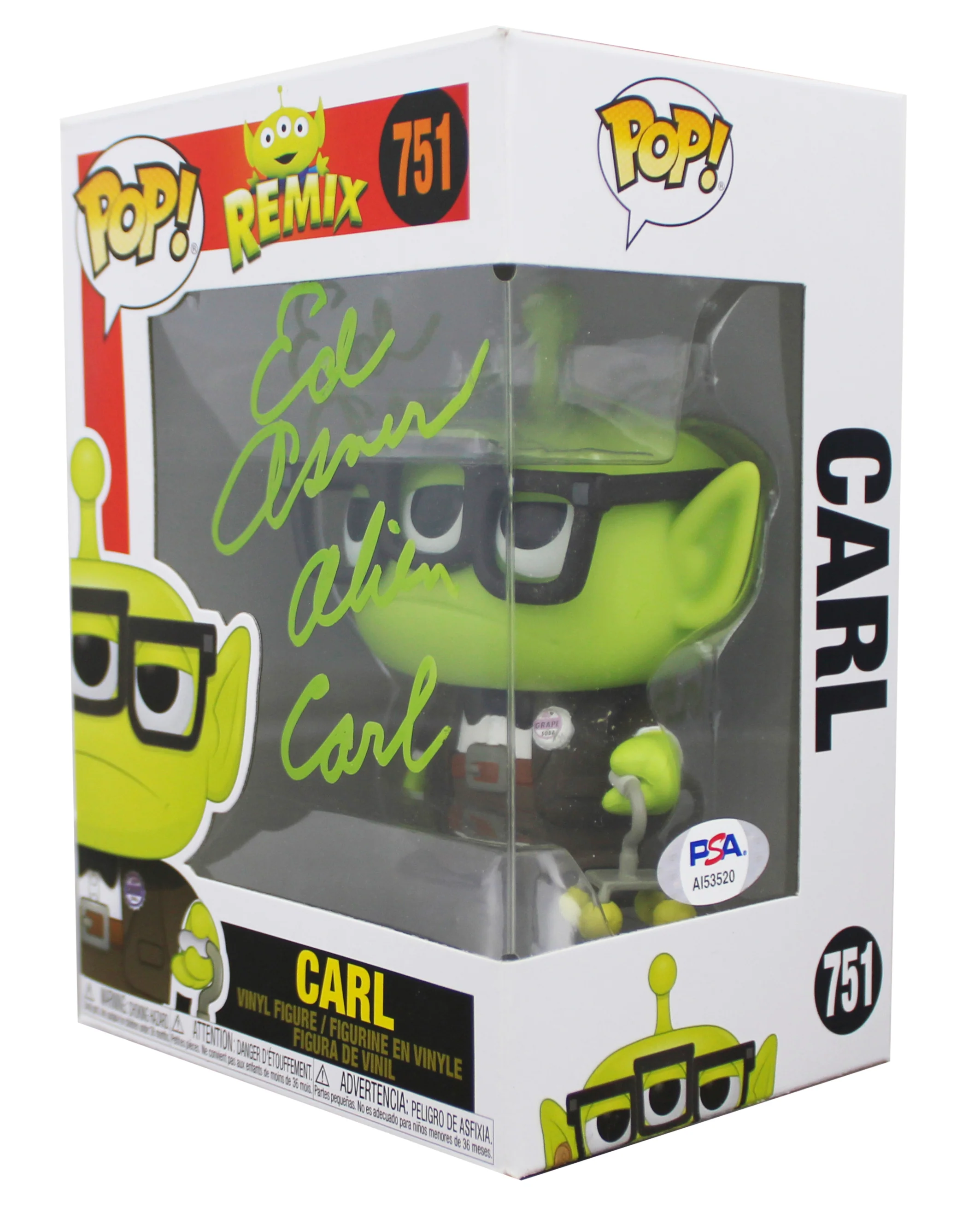 Ed Asner Up "Alien Carl" Signed Carl #751 Funko Pop Vinyl Figure PSA #AI53520 - Image 3