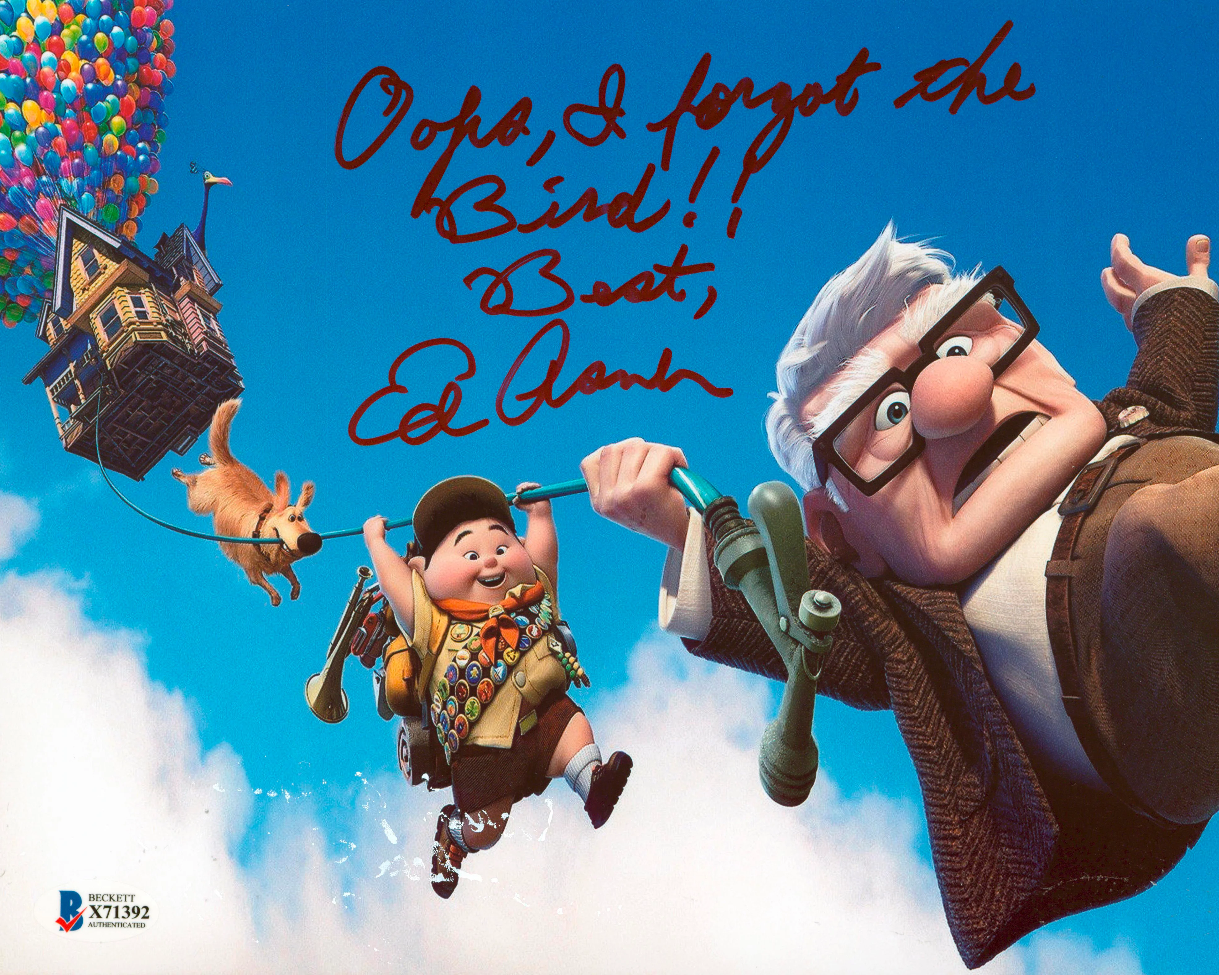 Ed Asner Up "I Forgot The Bird!" Authentic Signed 8x10 Photo BAS #X71392 - Image 2