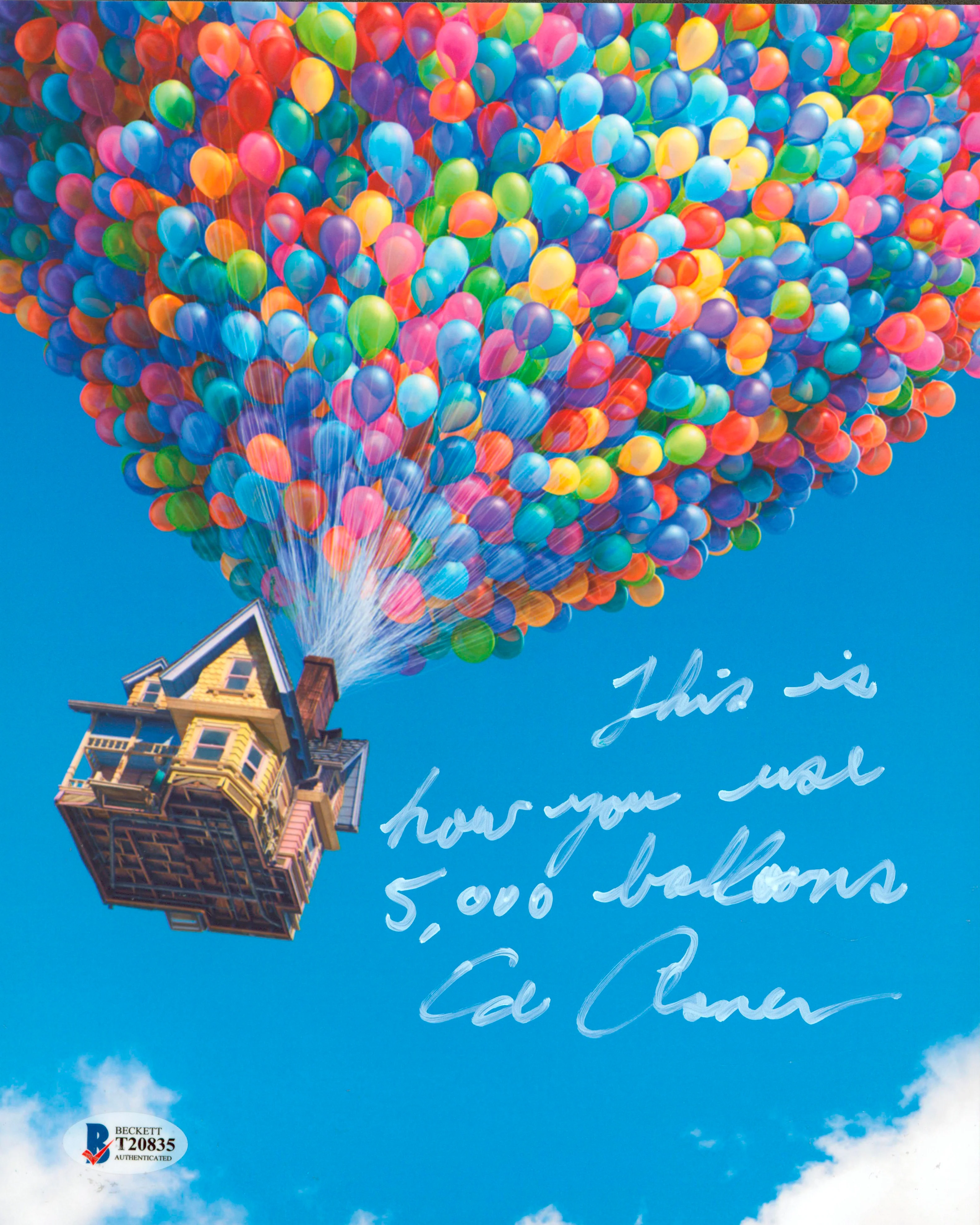 Ed Asner Up "This Is How You Use 5,000 Balloons" Signed 8x10 Photo BAS #T20835 - Image 2