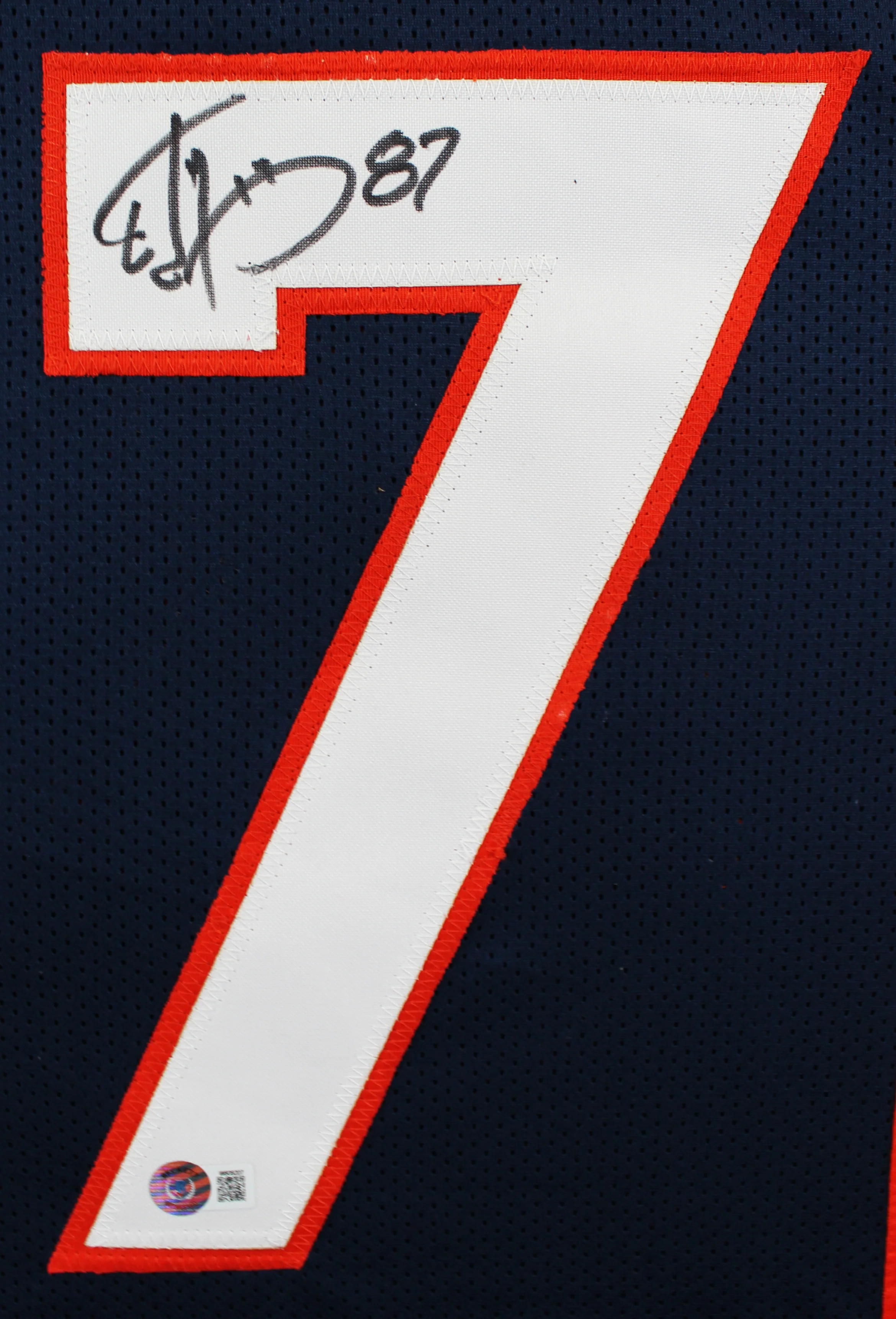 Ed McCaffrey Authentic Signed Navy Blue Pro Style Jersey BAS Witnessed - Image 3