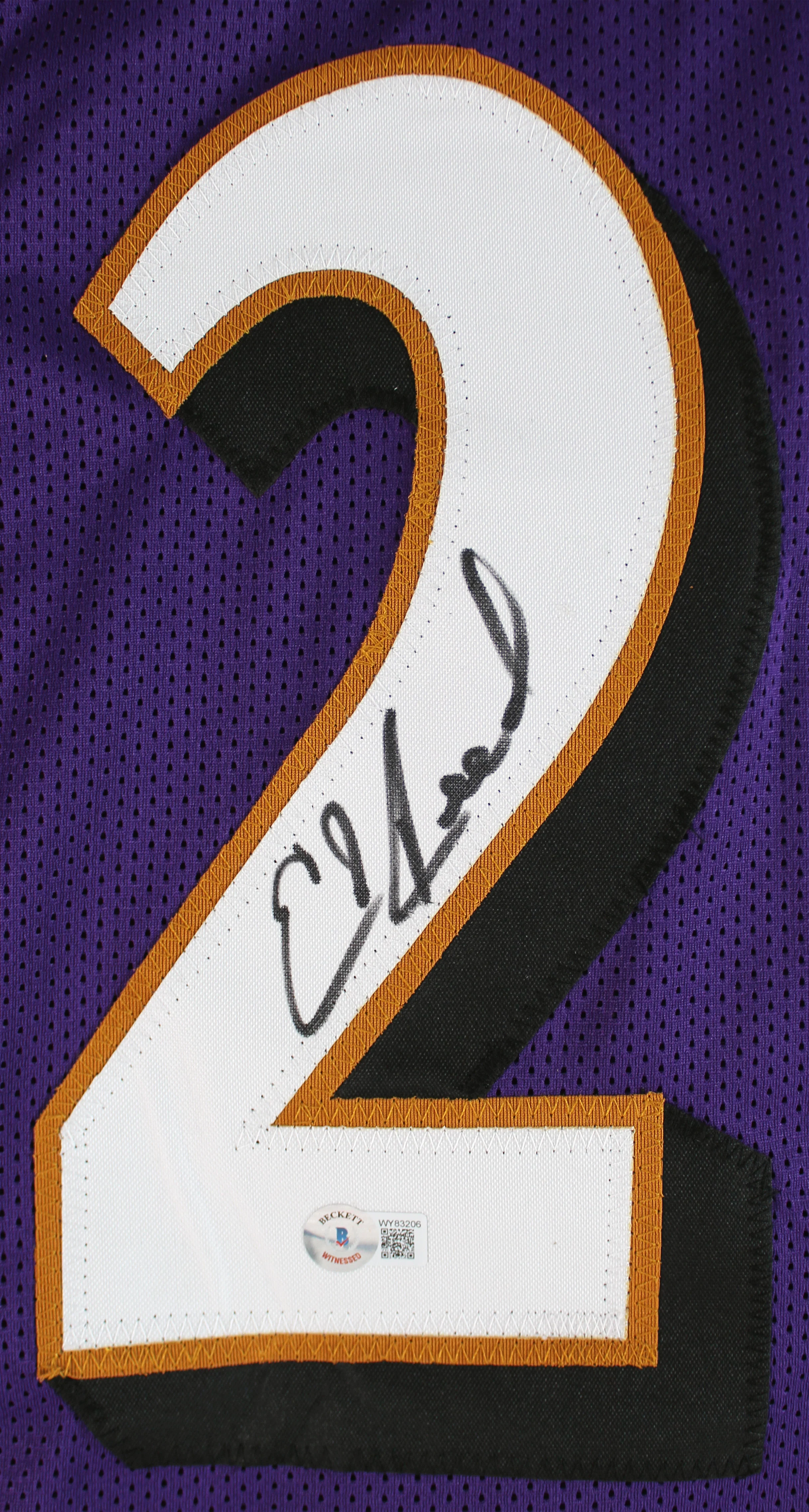 Ed Reed Authentic Signed Purple Pro Style Jersey Autographed BAS Witnessed - Image 3