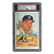 Eddie Mathews Braves Signed 4x6 Perez-Steele Postcard PSA/DNA Gem MT 10 - Image 3
