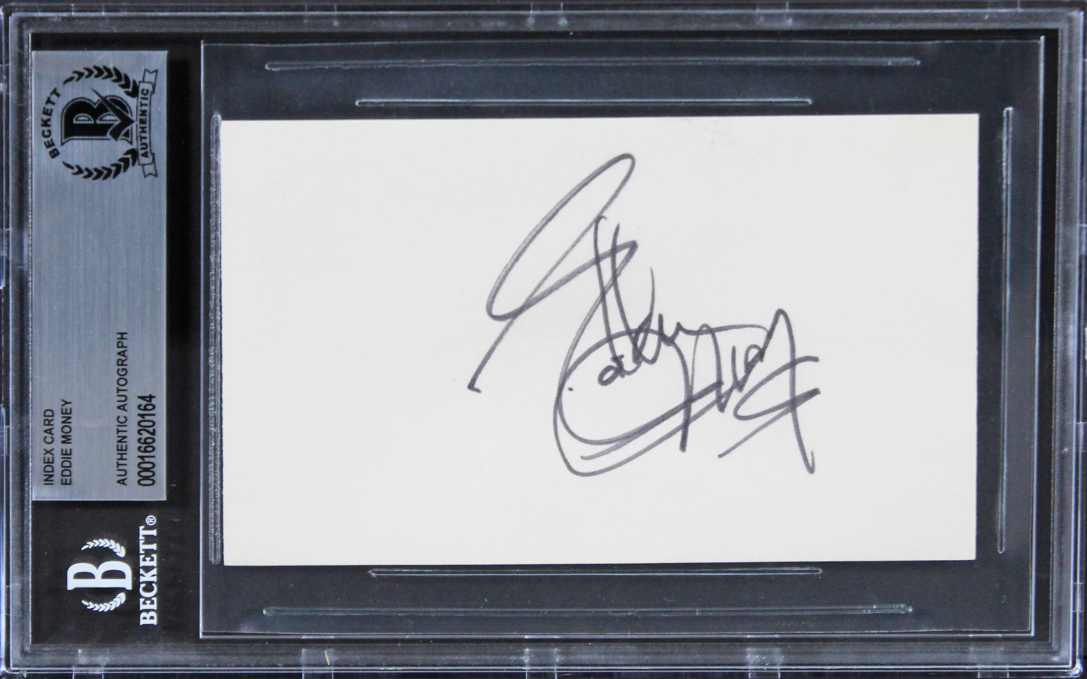 Eddie Money Musician Authentic Signed 3x5 Index Card Autographed BAS Slabbed 2