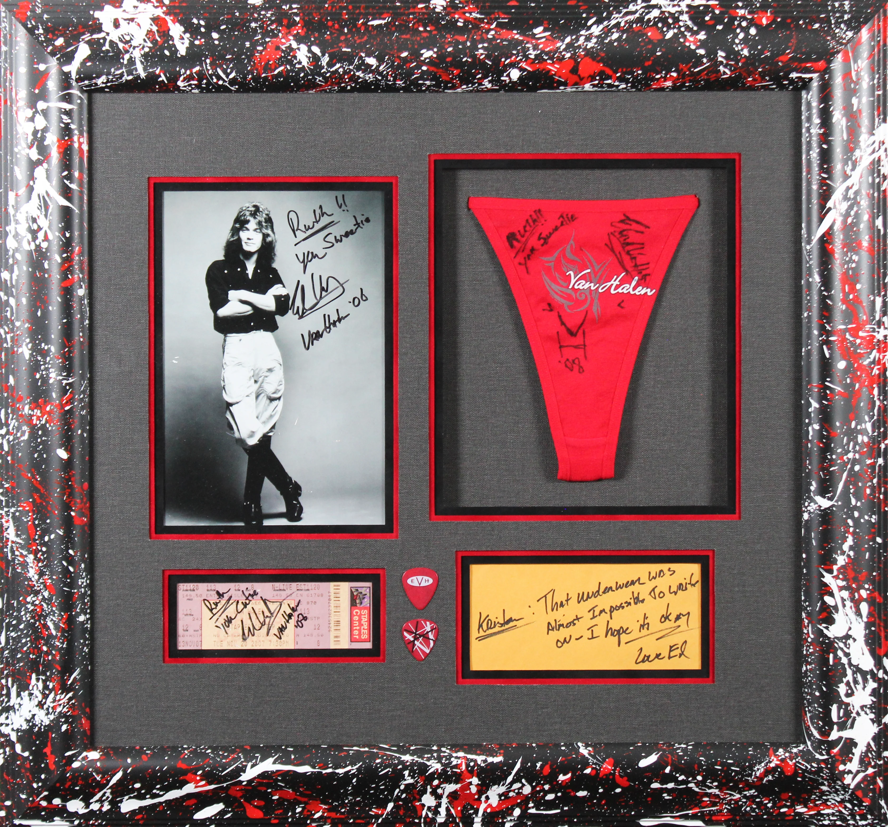 Eddie Van Halen Van Halen Authentic Signed Framed Display BAS #AE13257 - Image 2