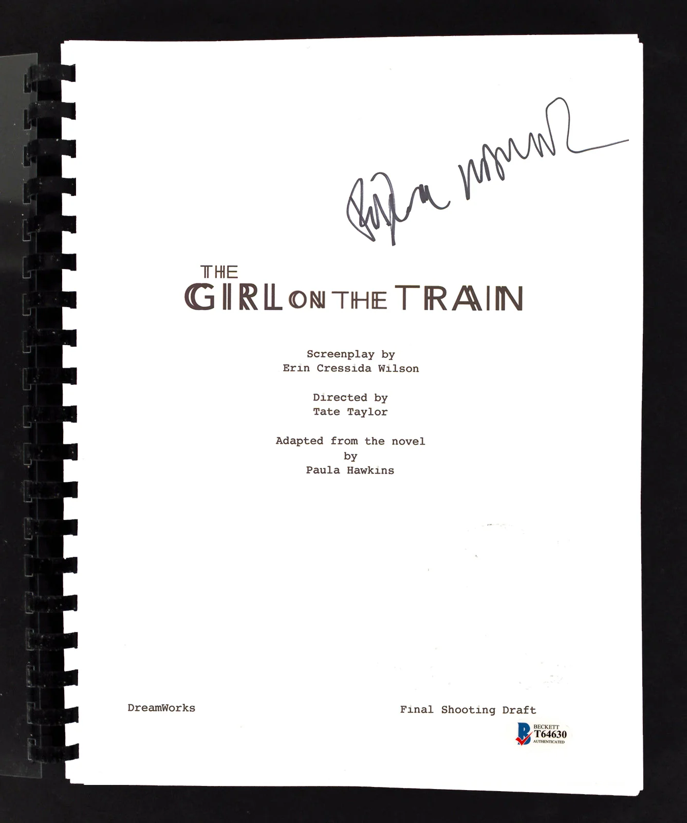 Edgar Ramirez The Girl on the Train Authentic Signed Movie Script BAS #T64630 - Image 2