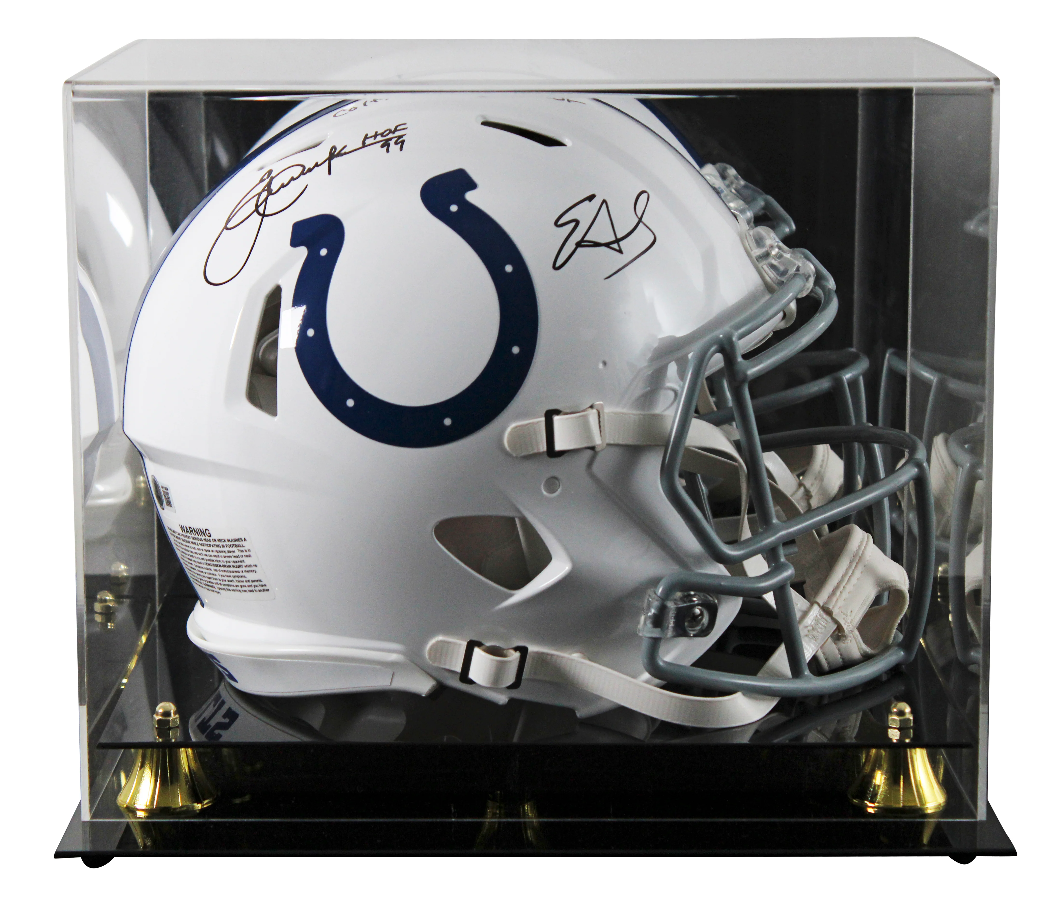 Edgerrin James & Eric Dickerson Signed F/S Speed Proline Helmet W/ Case BAS Wit - Image 2