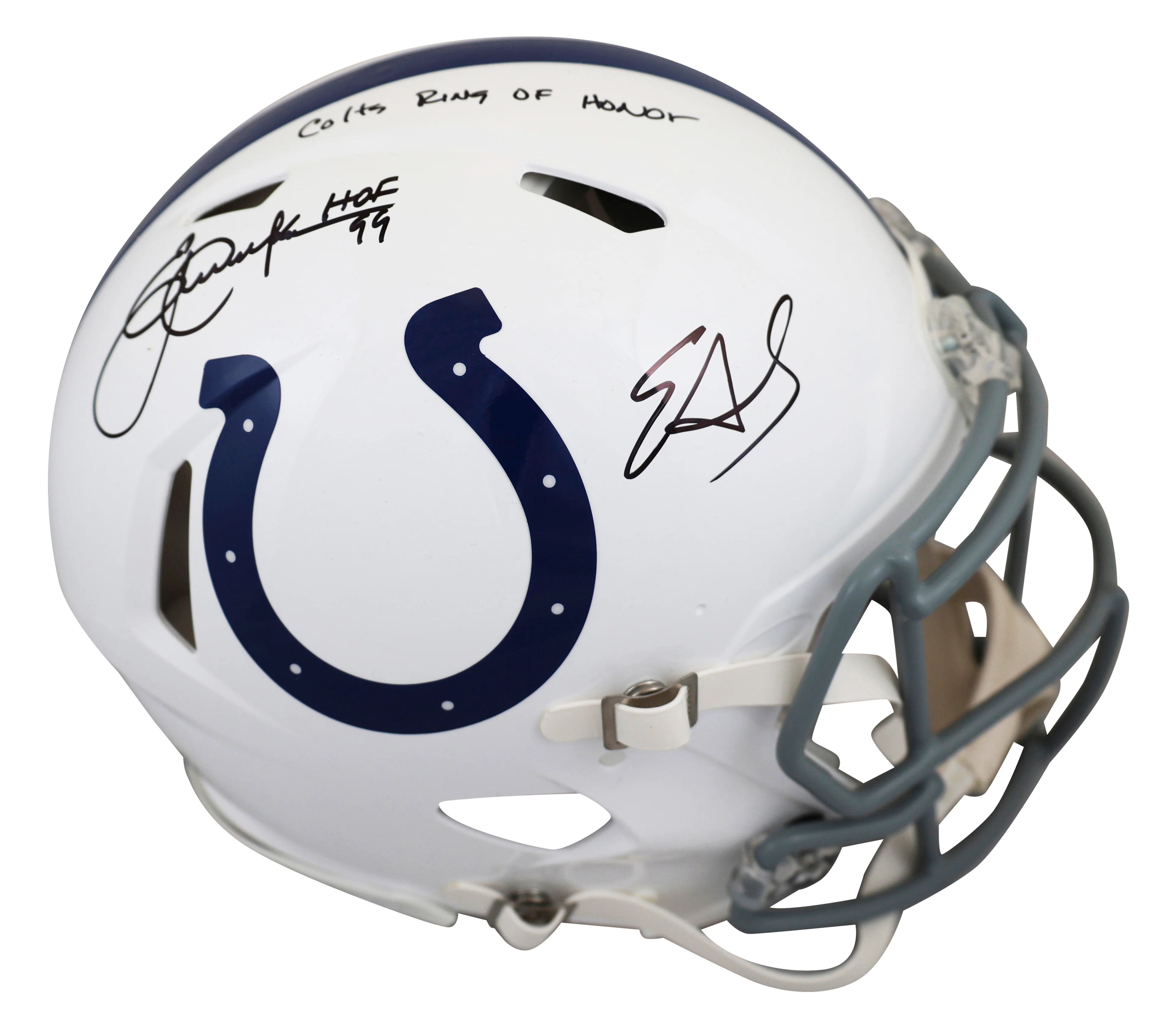 Edgerrin James & Eric Dickerson Signed F/S Speed Proline Helmet W/ Case BAS Wit - Image 3