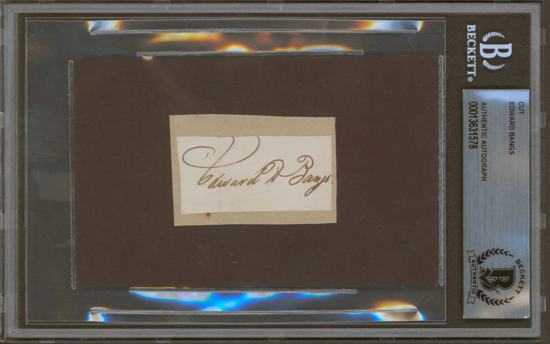 Edward Bangs Authentic Signed 1x2 Cut Signature Autographed BAS Slabbed - Image 2