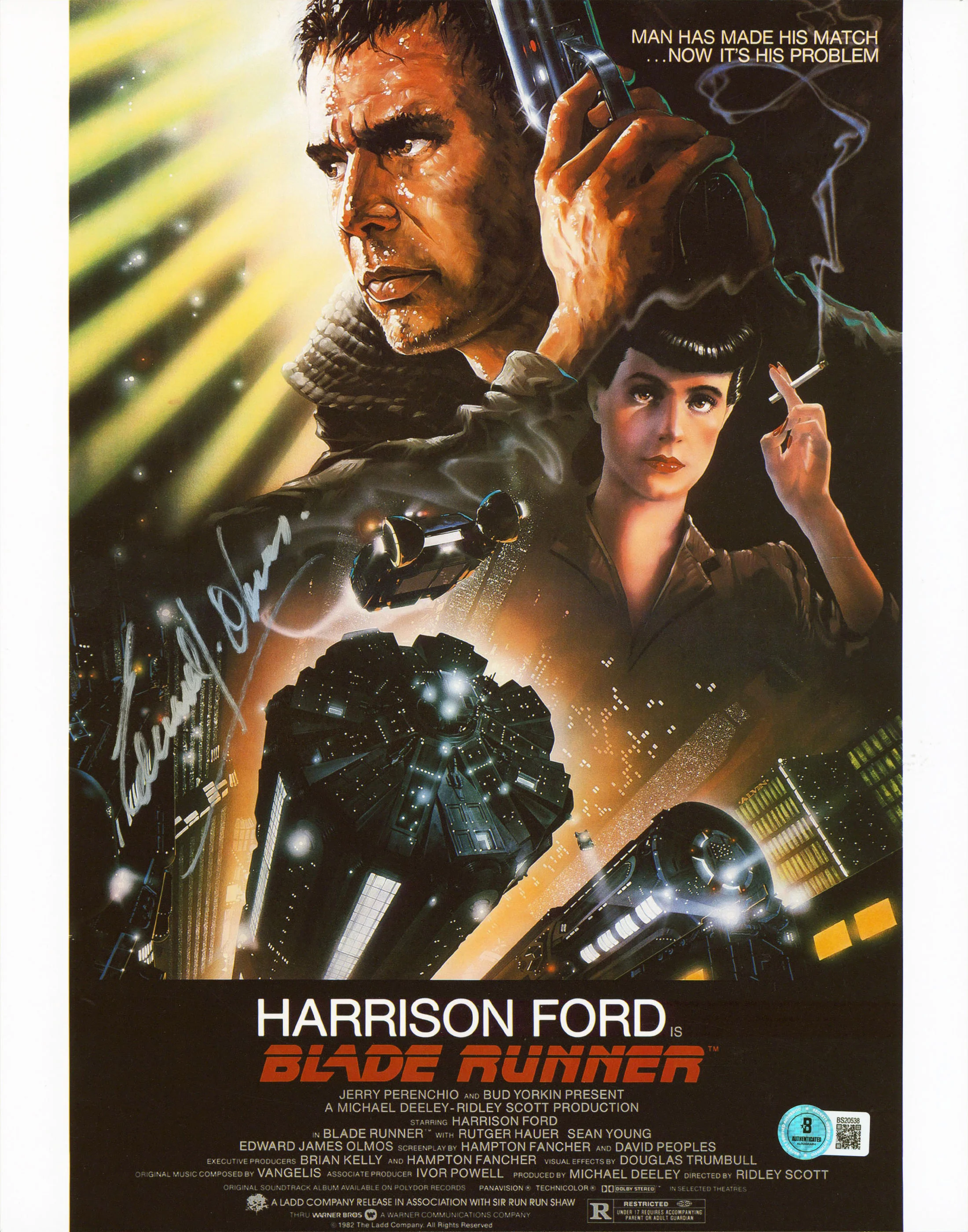 Edward James Olmos Blade Runner Authentic Signed 11x14 Photo BAS #BS20538 - Image 2