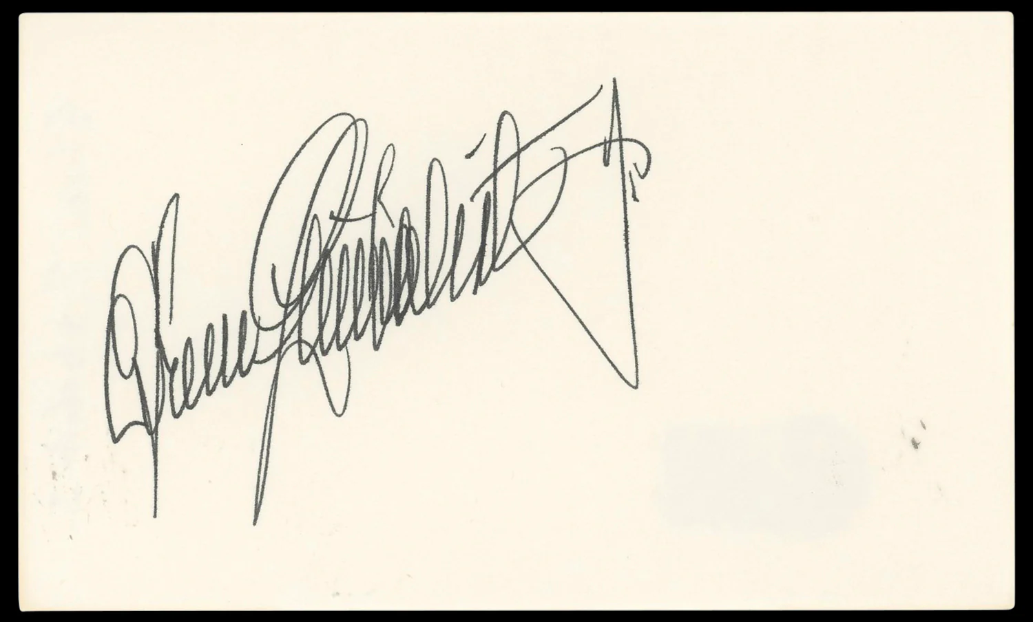 Efrem Zimbalist Jr. 77 Sunset Strip Authentic Signed 3x5 Index Card BAS #BP50659