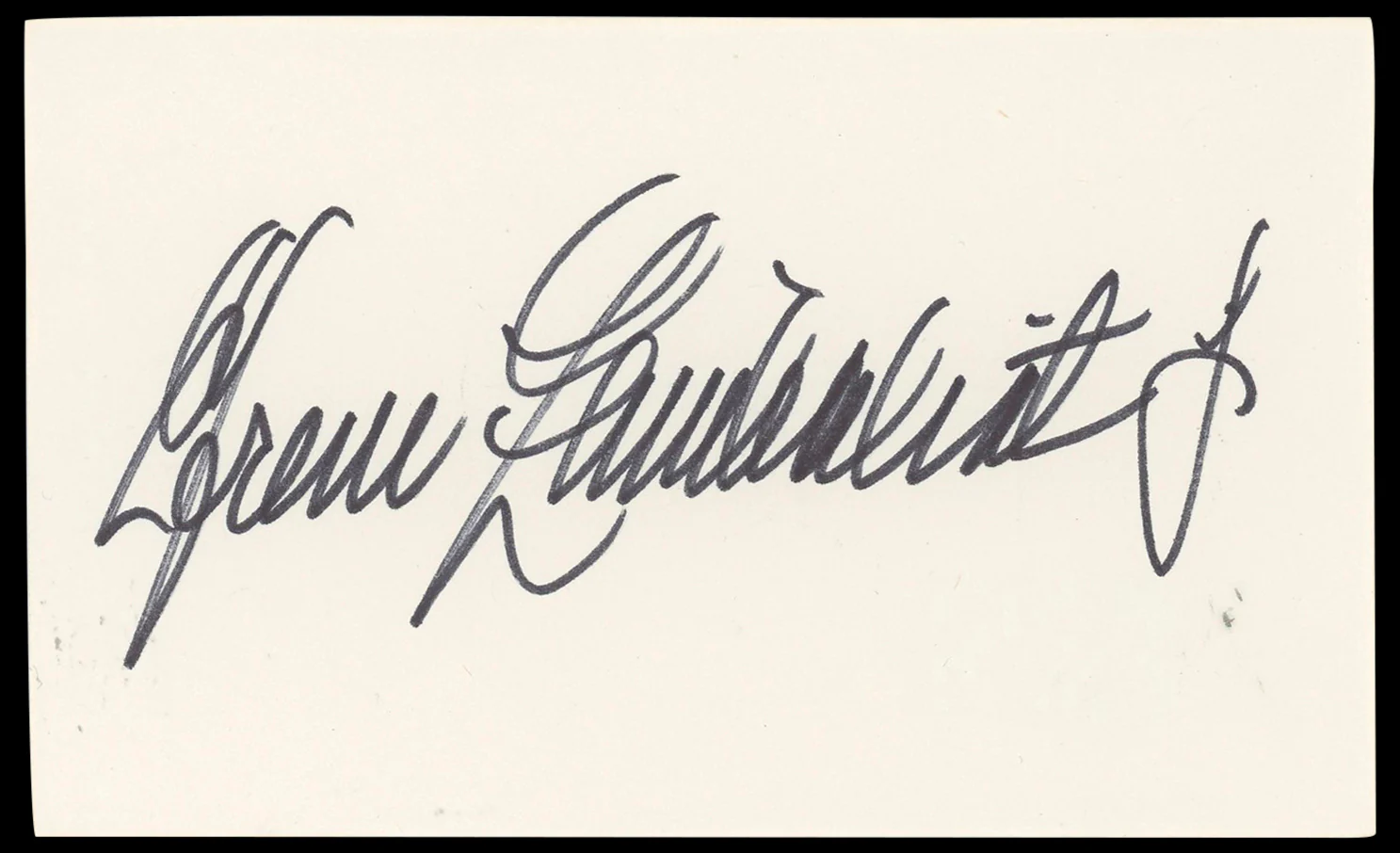 Efrem Zimbalist Jr. 77 Sunset Strip Authentic Signed 3x5 Index Card BAS #BP50660 - Image 2