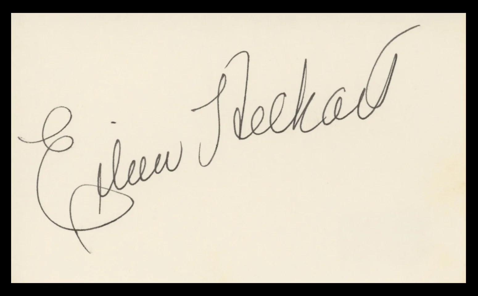 Eileen Heckart Butterflies Are Free Authentic Signed 3x5 Index Card BAS #BV59046 - Image 2