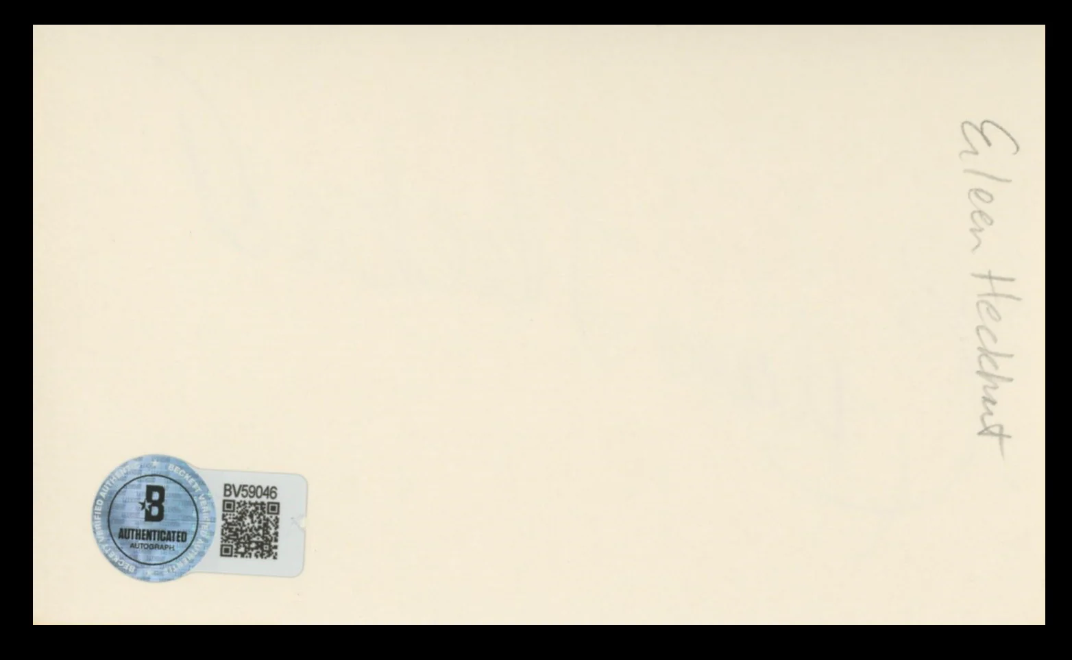 Eileen Heckart Butterflies Are Free Authentic Signed 3x5 Index Card BAS #BV59046 - Image 3