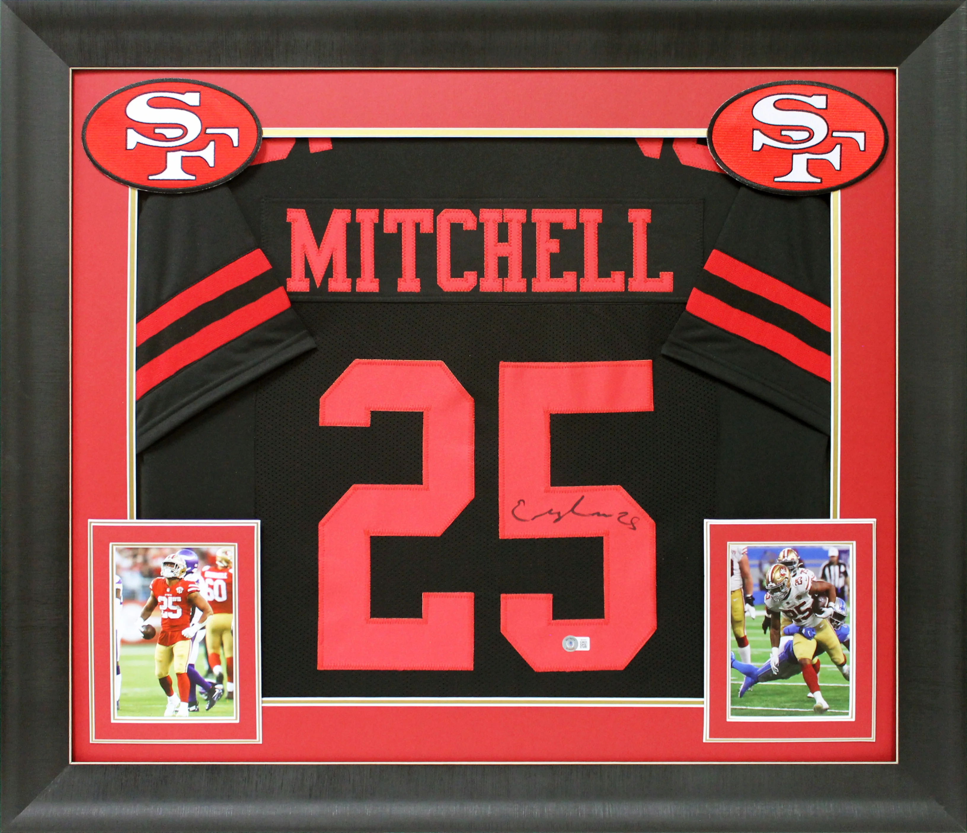 Elijah Mitchell Authentic Signed Black Pro Style Framed Jersey BAS Witnessed - Image 2