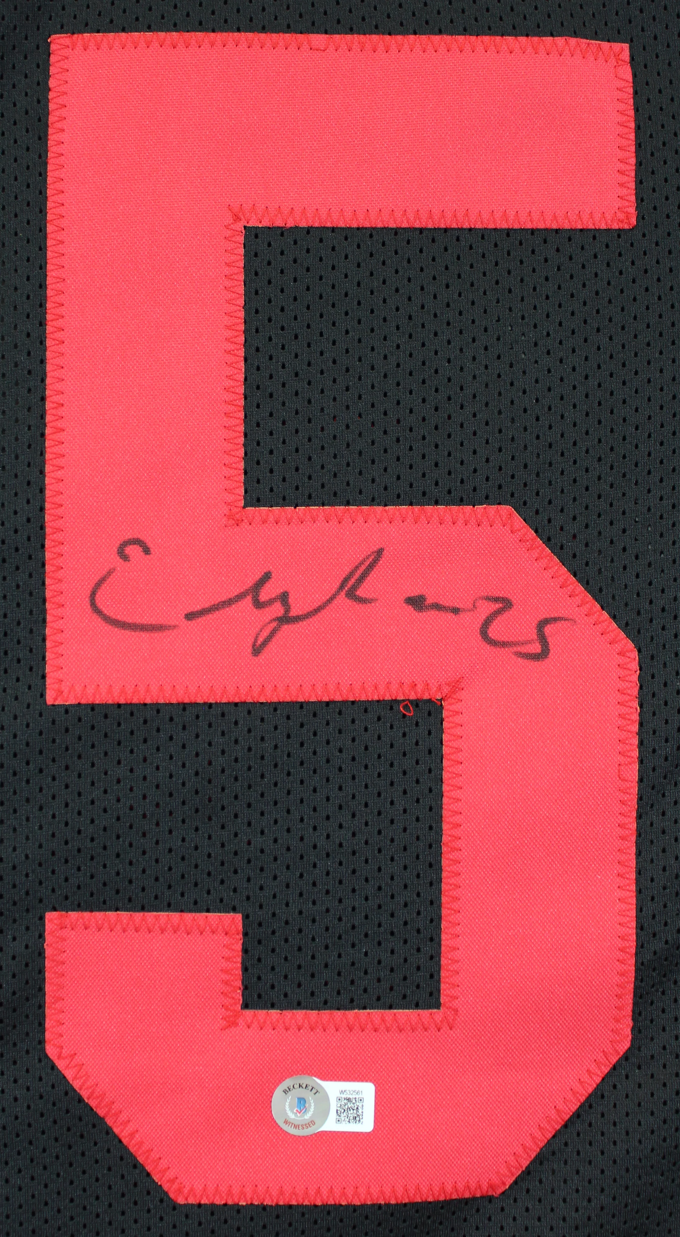 Elijah Mitchell Authentic Signed Black Pro Style Jersey Autographed BAS Witness - Image 3