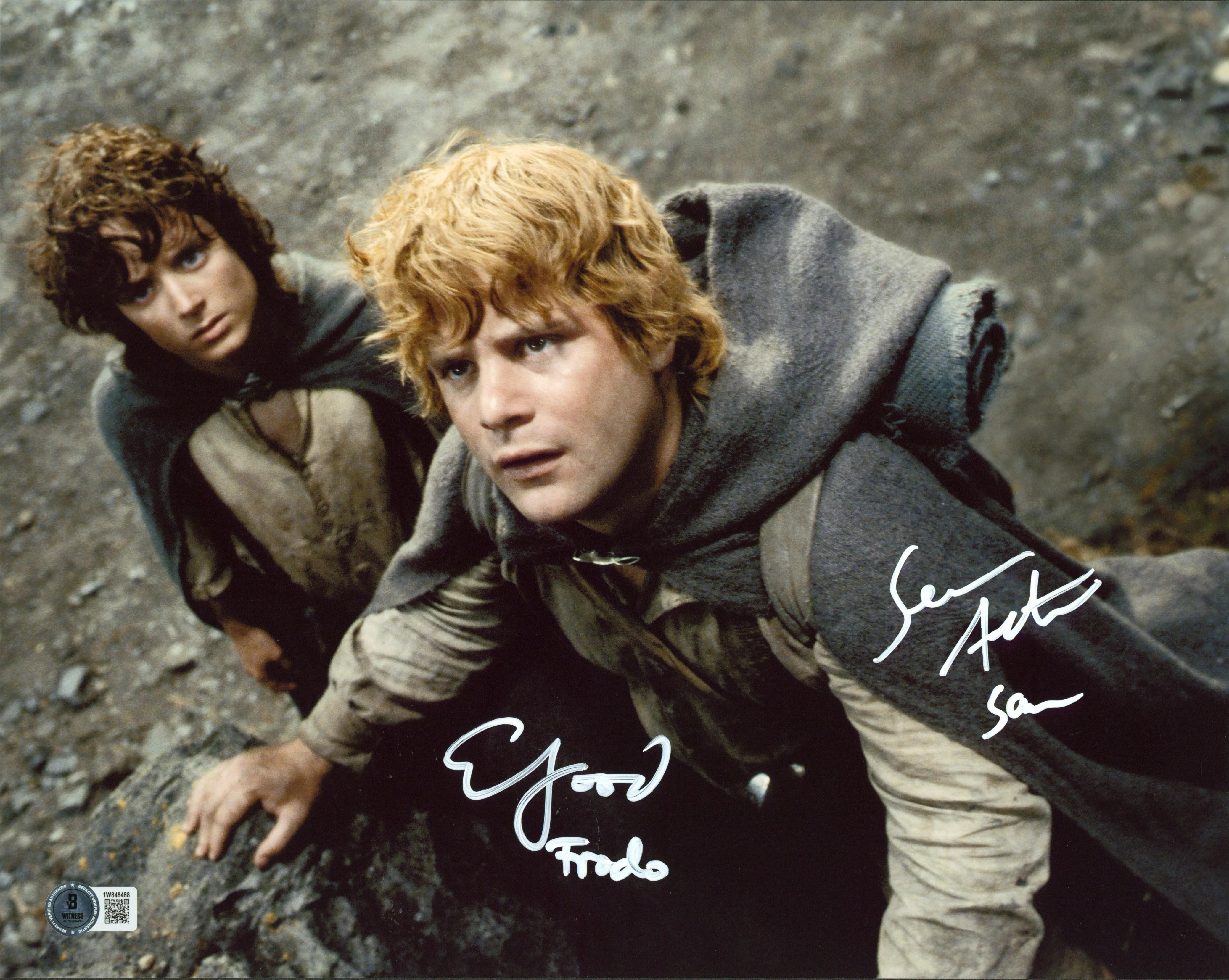 Elijah Wood & Sean Astin Lord of the Rings Signed 11x14 Overhead Photo BAS Wit - Image 2