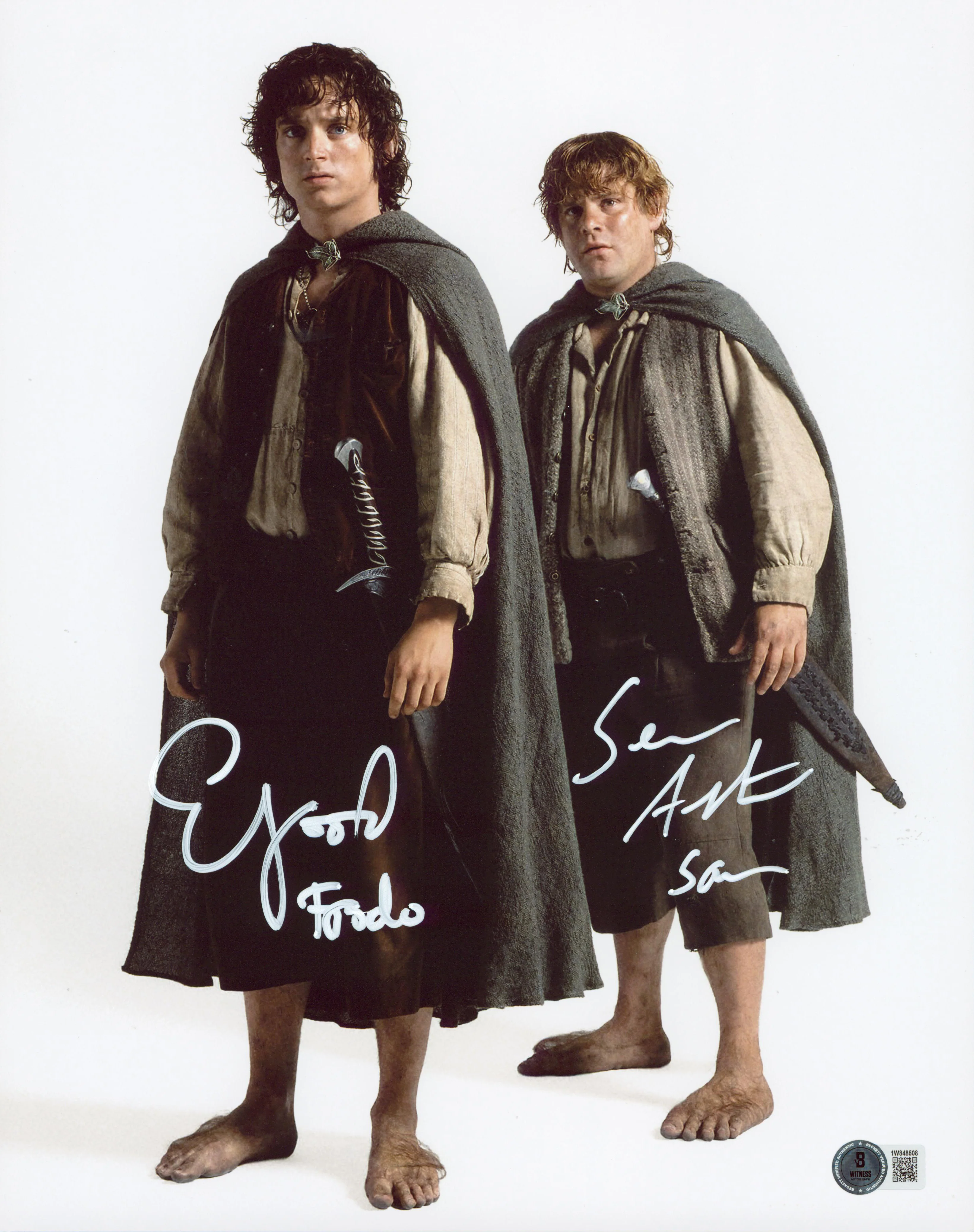 Elijah Wood & Sean Astin Lord of the Rings Signed 11x14 Studio Photo BAS Witness - Image 2