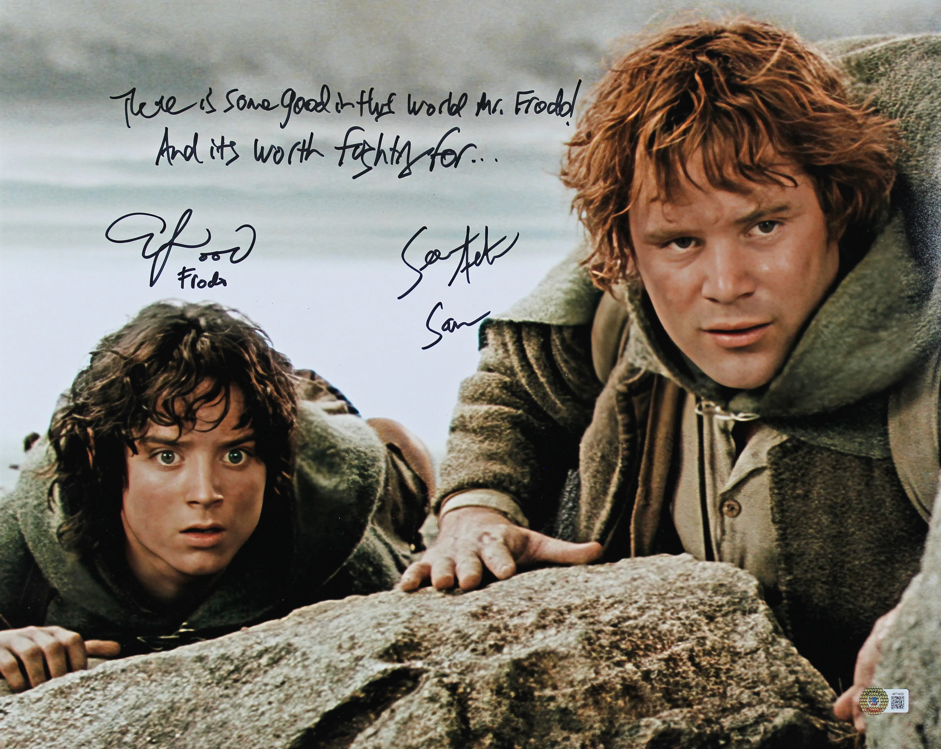 Elijah Wood & Sean Astin Lord of the Rings Signed 16x20 Photo BAS Witnessed 1 - Image 2
