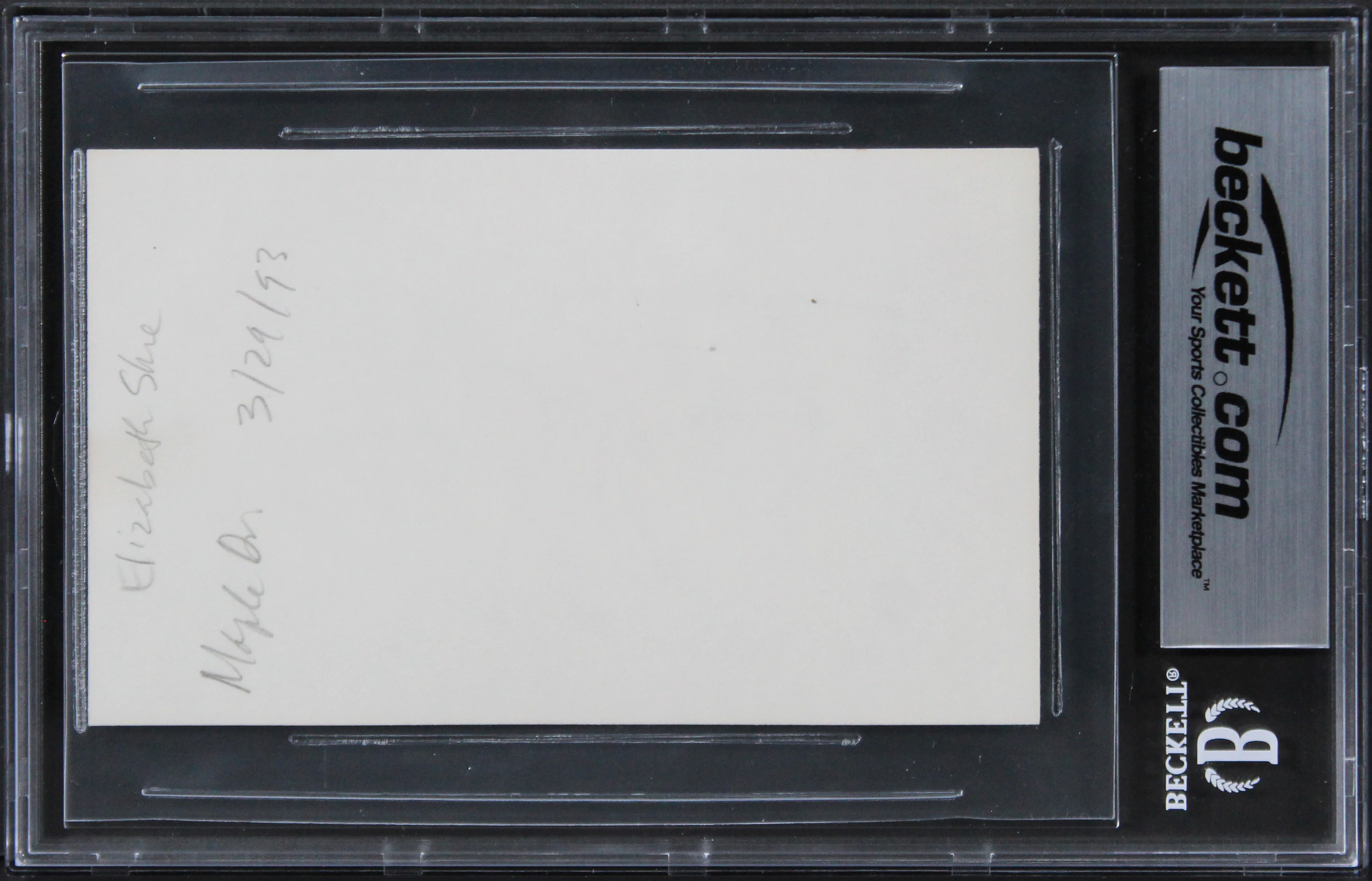 Elisabeth Shue The Karate Kid Authentic Signed 3x5 Index Card BAS Slabbed 3 - Image 3