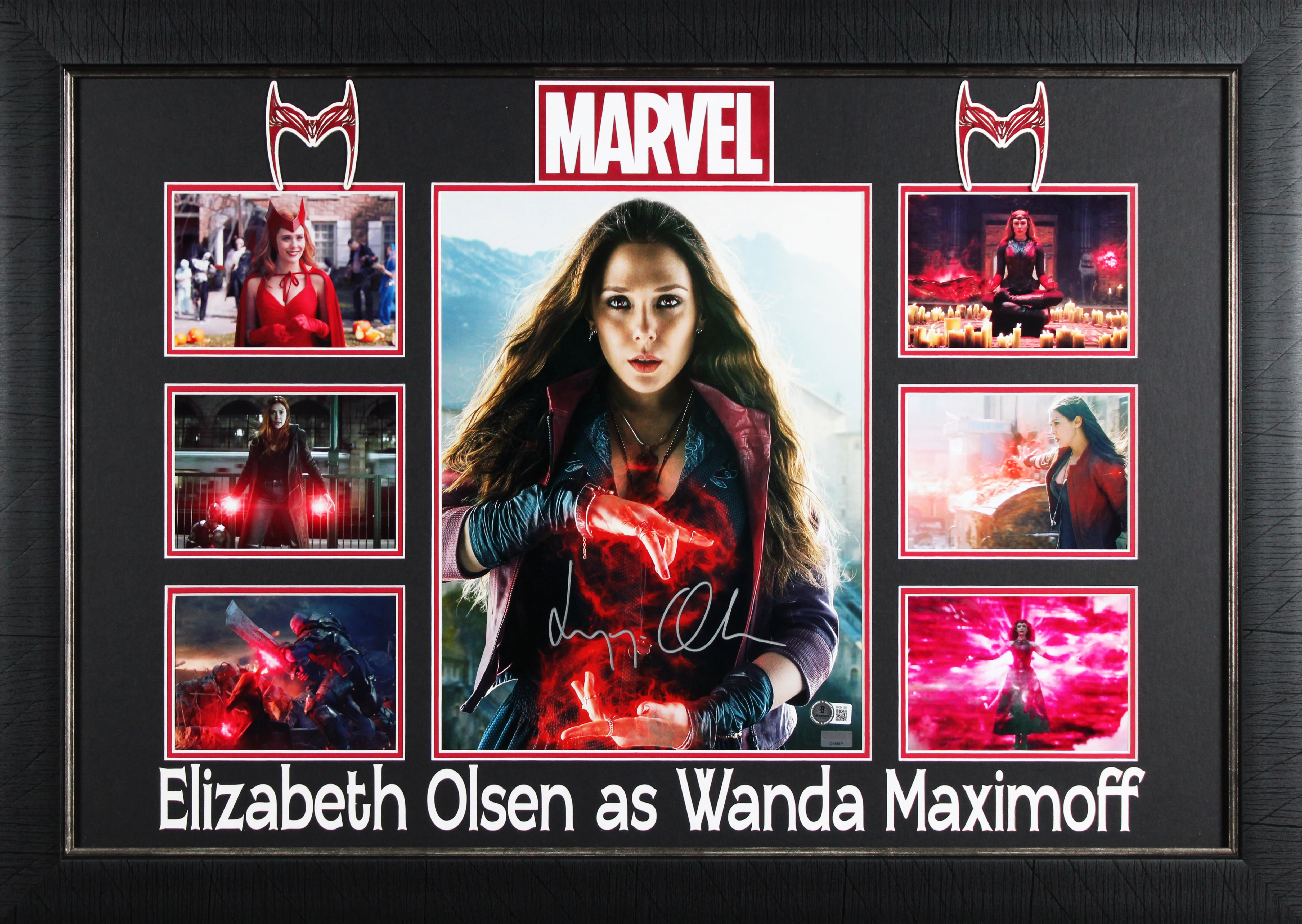Elizabeth Olsen The Scarlet Witch Authentic Signed 11x14 Framed Photo BAS - Image 2