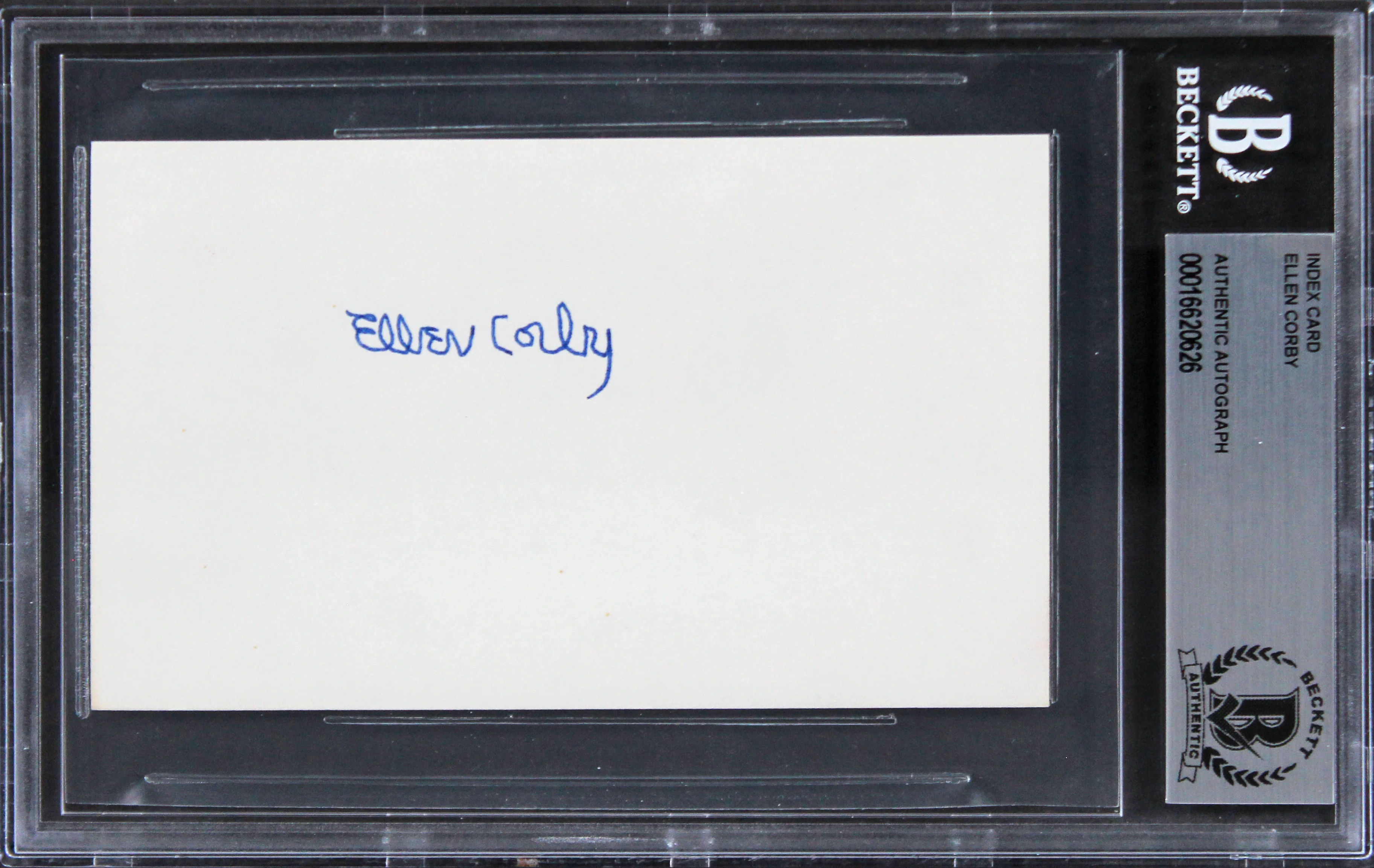 Ellen Corby The Waltons Authentic Signed 3x5 Index Card BAS Slabbed - Image 2