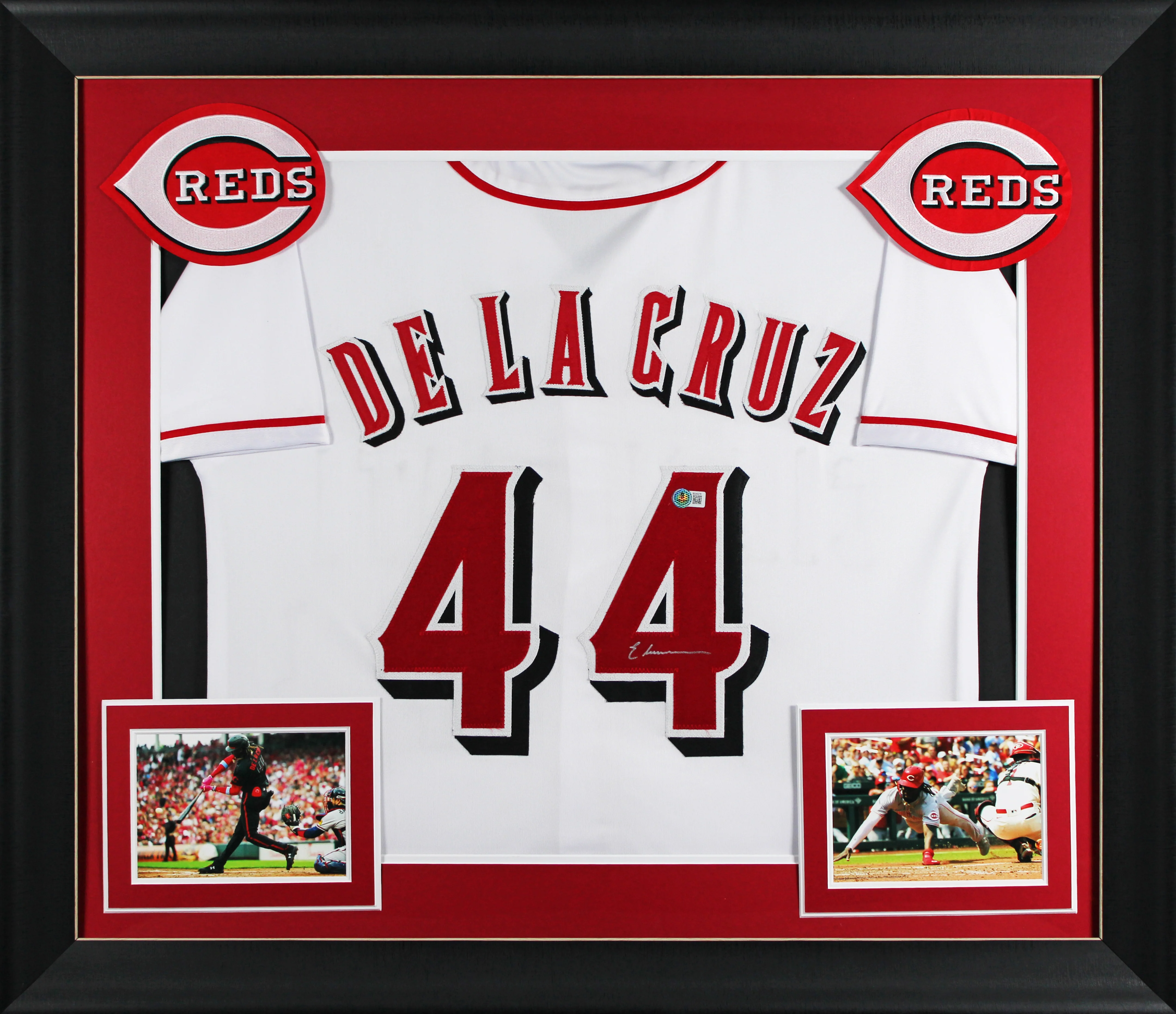Elly De La Cruz Signed White Pro Style Framed Jersey w/ Dropshadow BAS 2 - Image 2