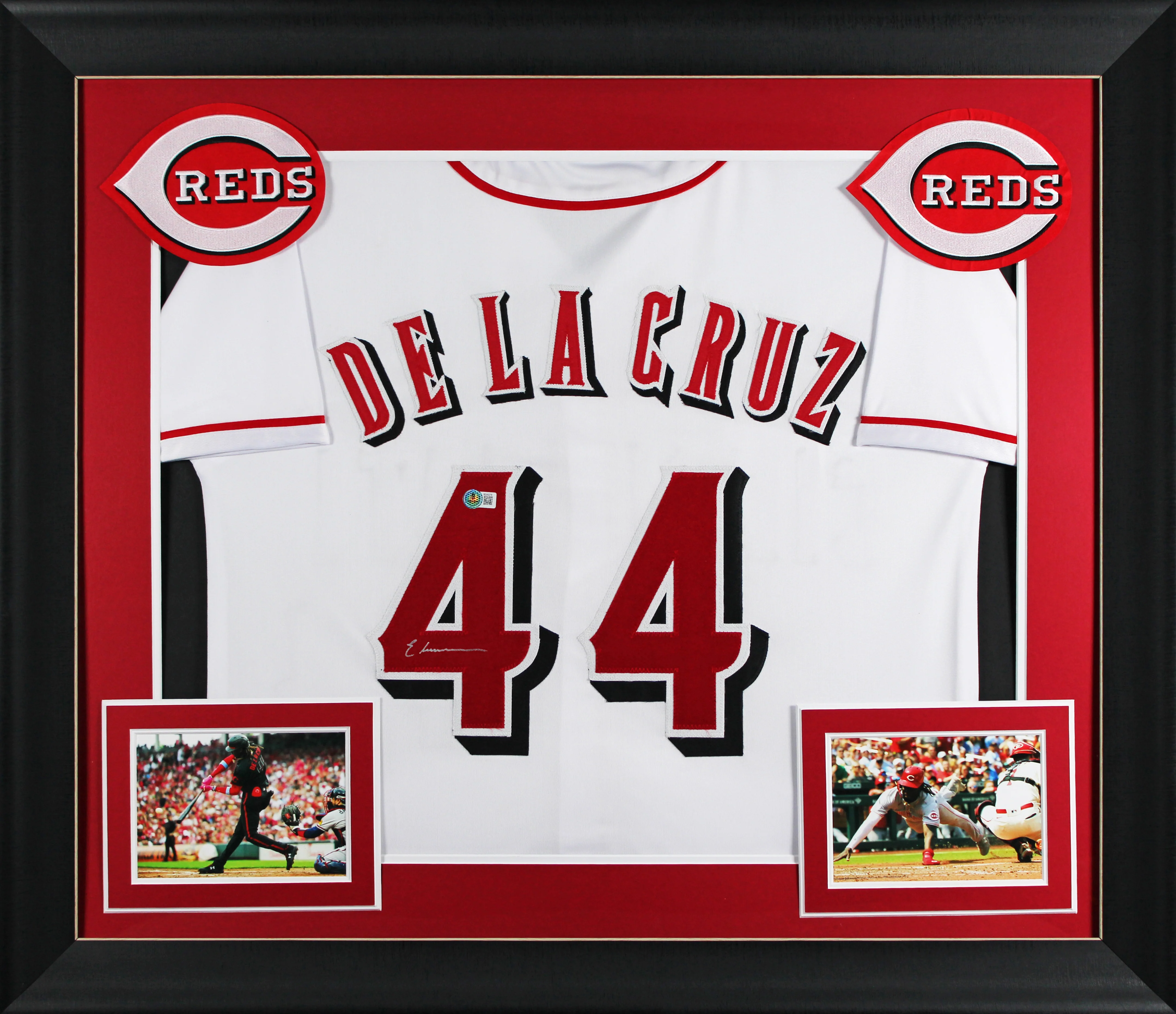Elly De La Cruz Signed White Pro Style Framed Jersey w/ Dropshadow BAS - Image 2