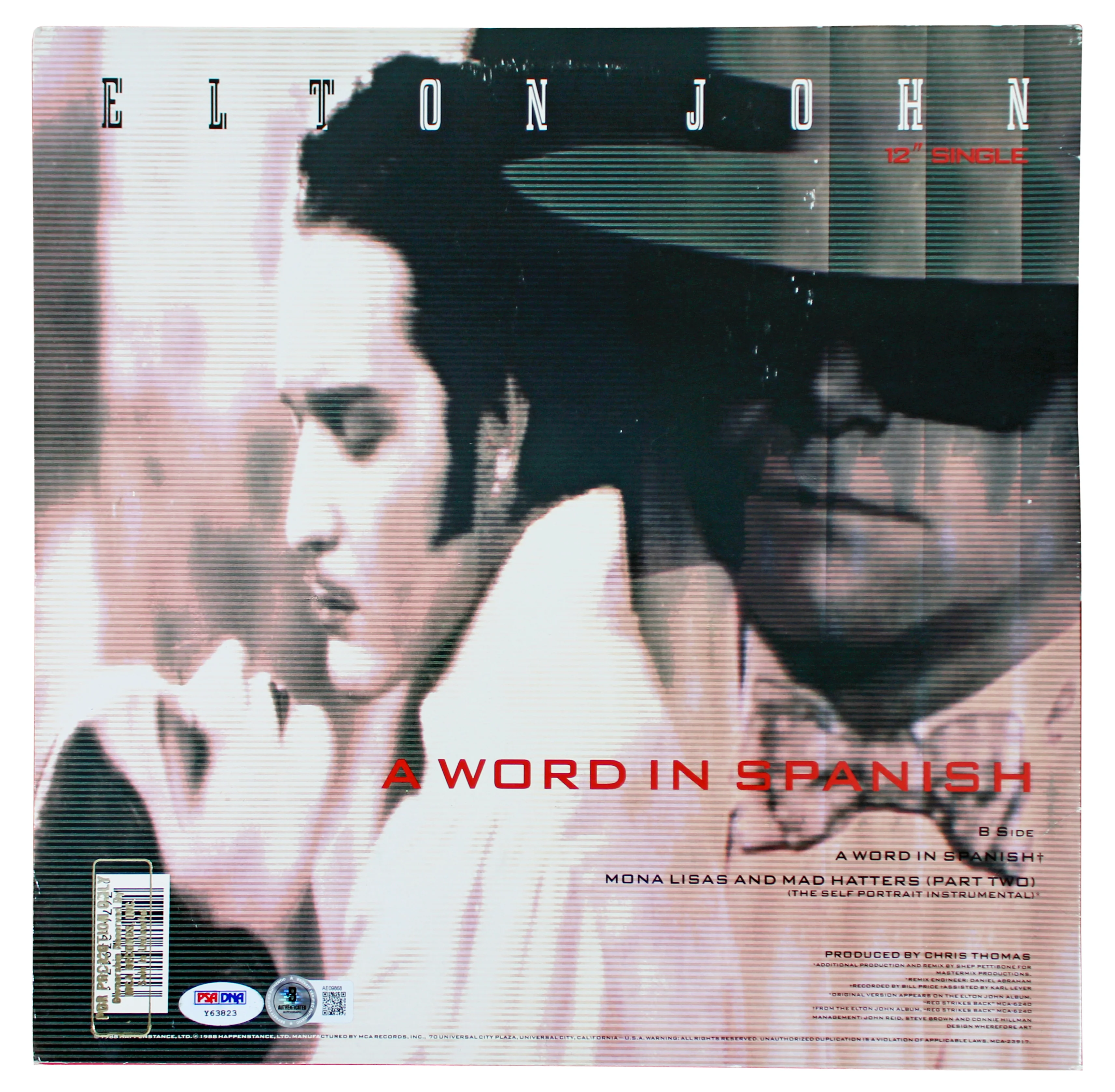 Elton John Signed Mona Lisas And Mad Hatters Album Cover W/ Vinyl BAS #AE09858 - Image 5