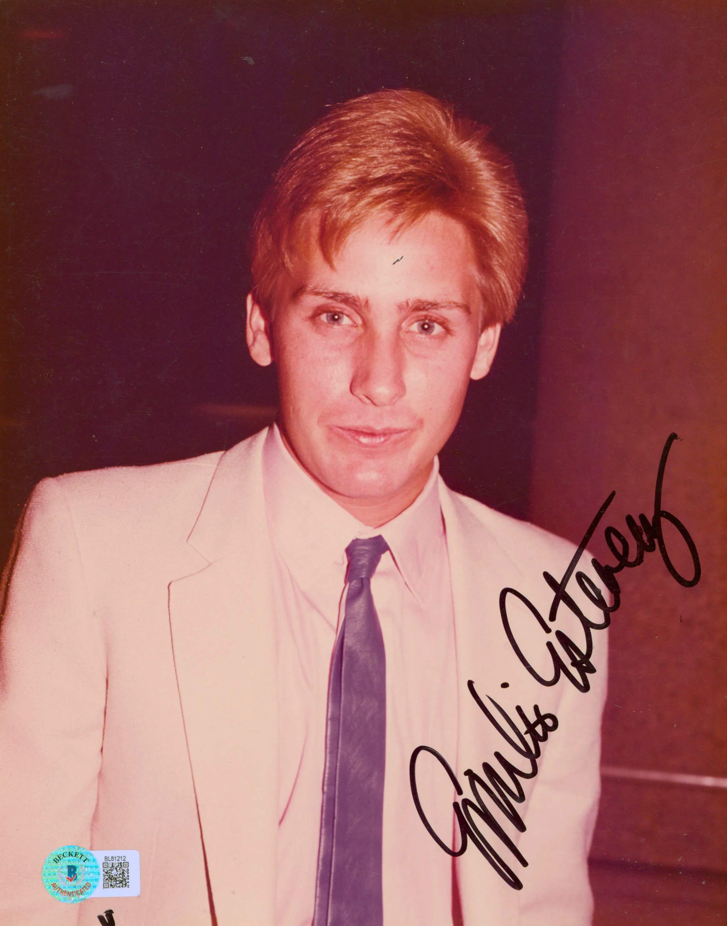 Emilio Estevez The Breakfast Club Authentic Signed 8x10 Photo BAS #BL81212