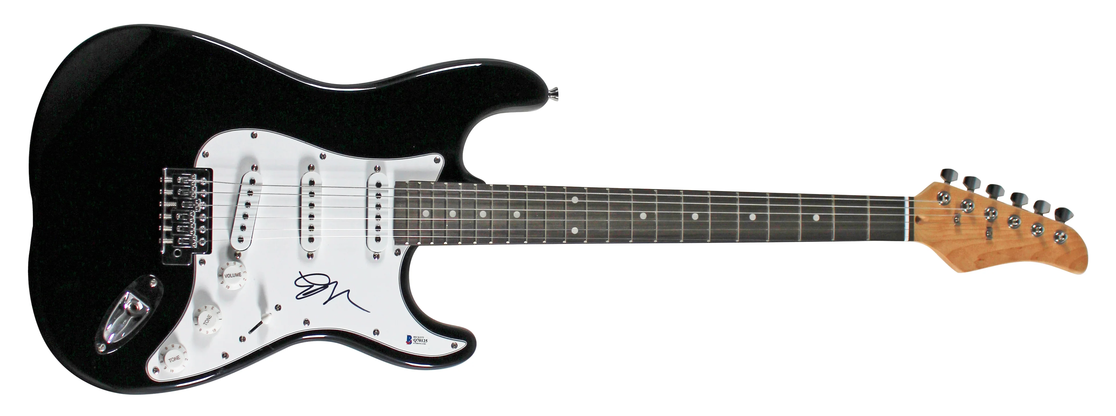 Emily Ratajkowski Authentic Signed Black Electric Guitar Autographed BAS #Q70125 - Image 4